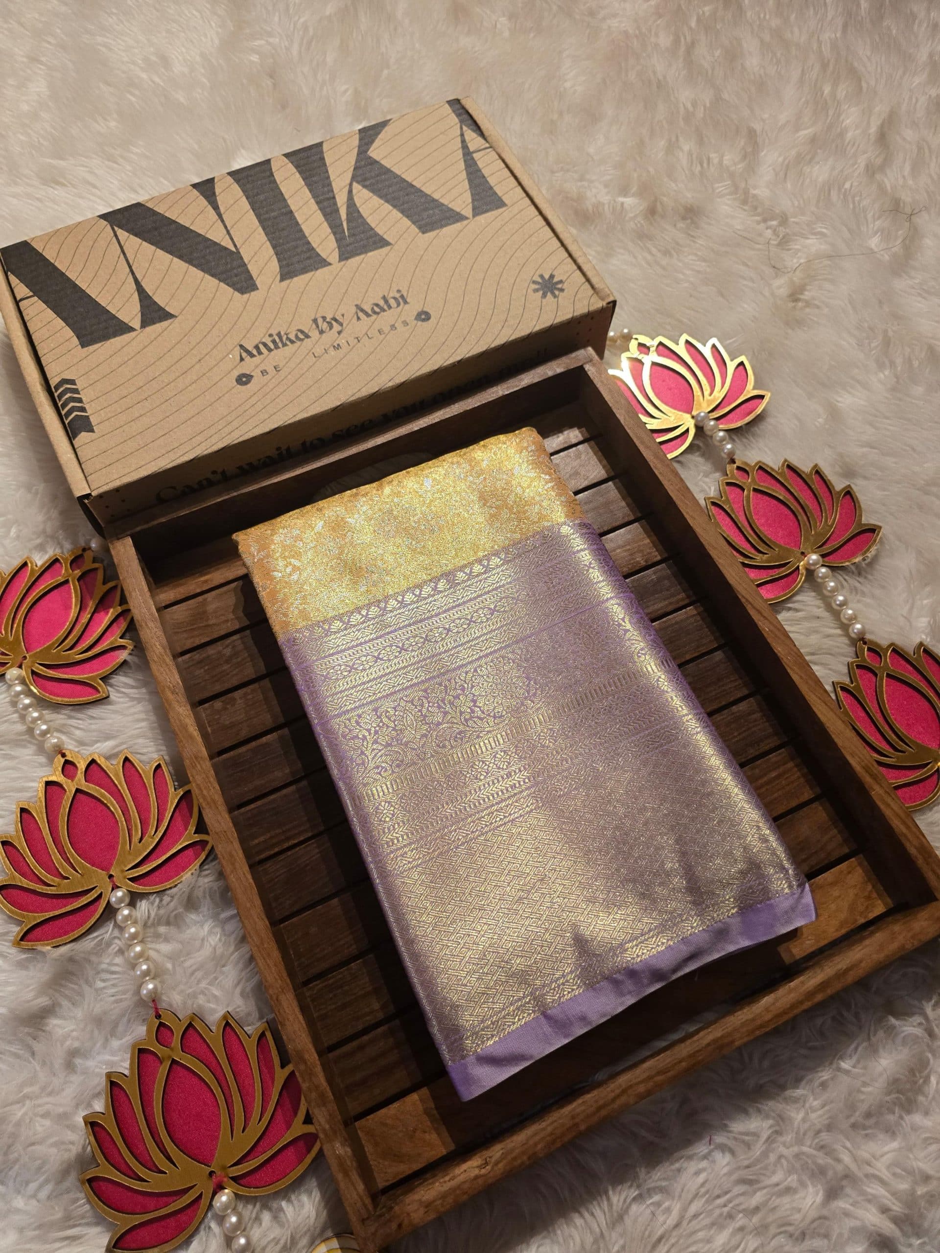 SWAYAMVARAM-YELLOW WITH LAVENDER SAREE