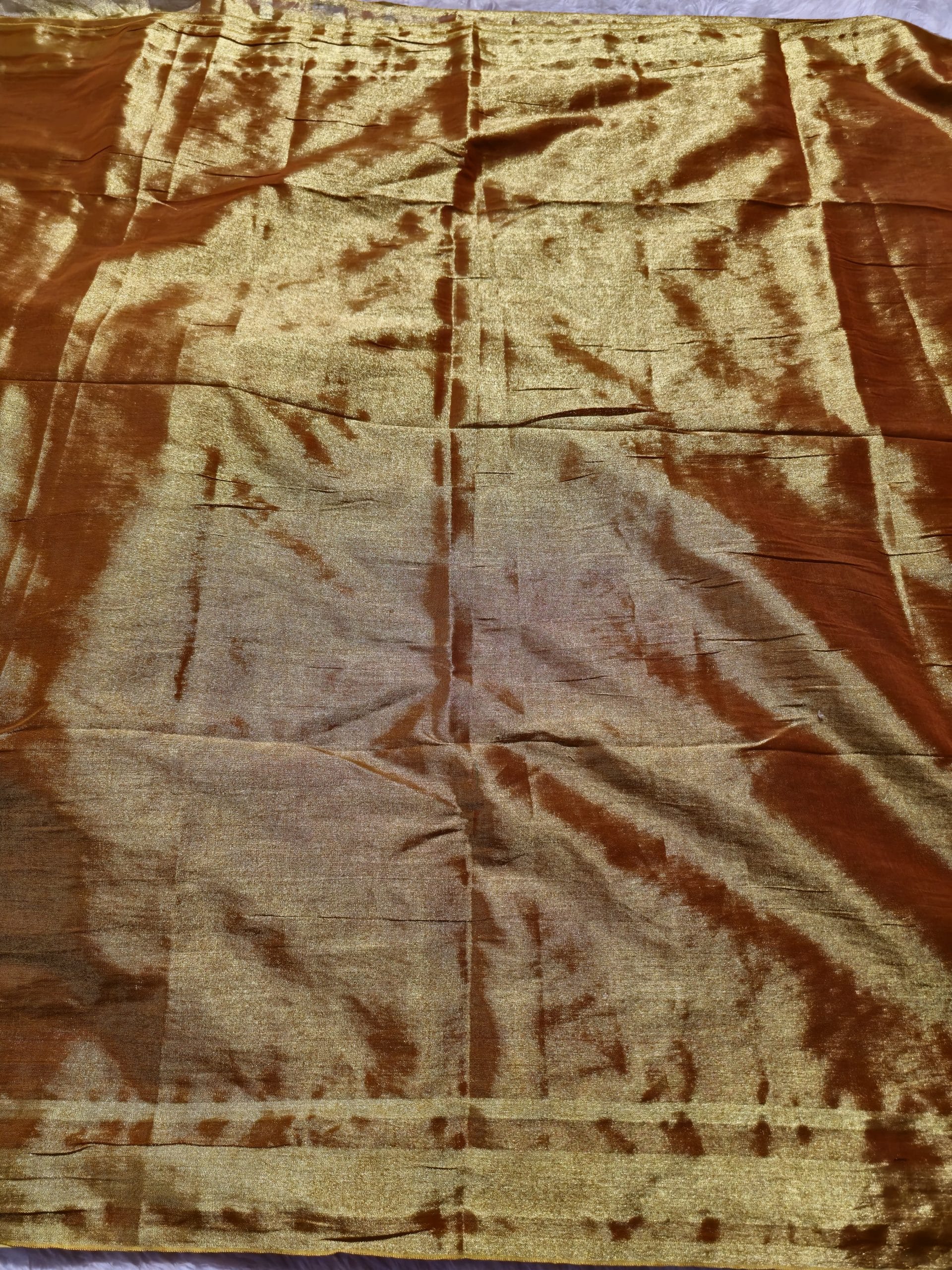 SHIKAR TISSUE-SHIMMER GOLD SAREE