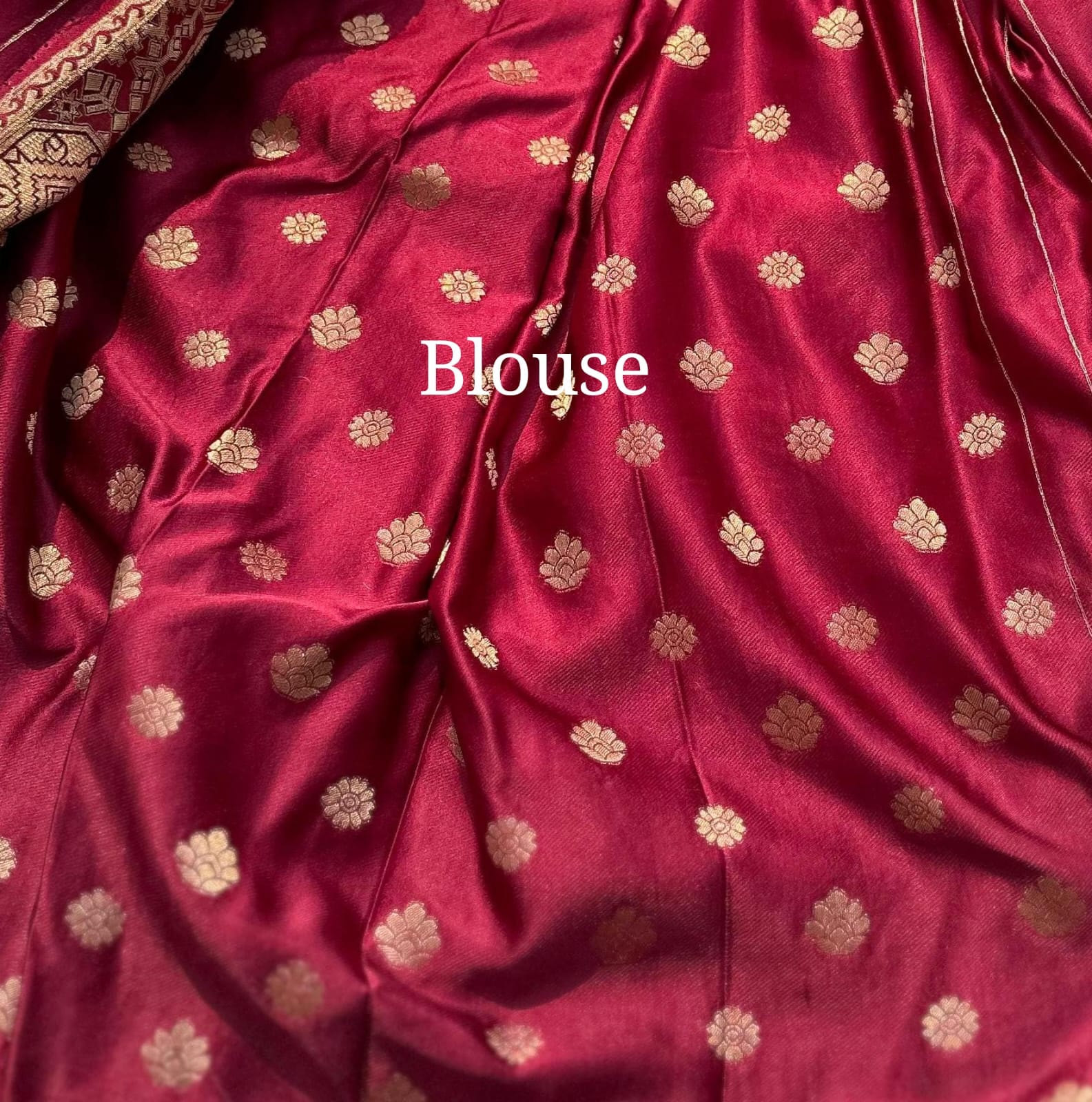 SATIN MUSHRO SAREE-MAROON