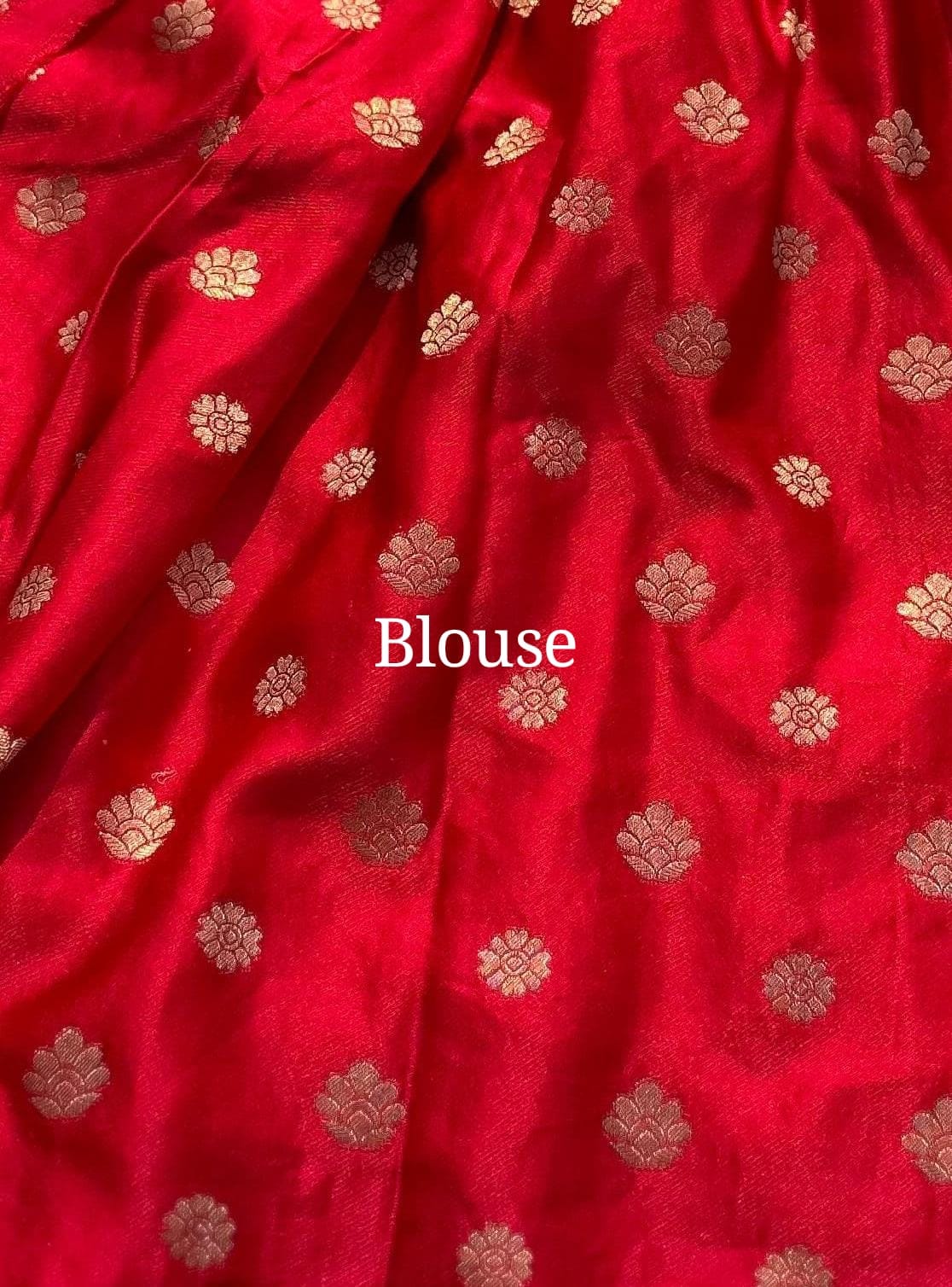 SATIN MUSHRO SAREE-RED