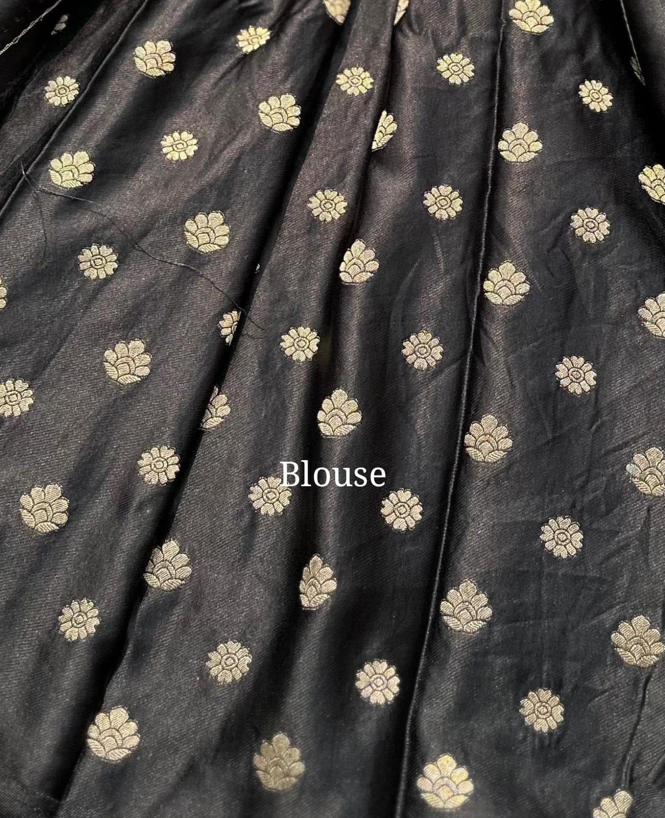 SATIN MUSHRO SAREE-BLACK