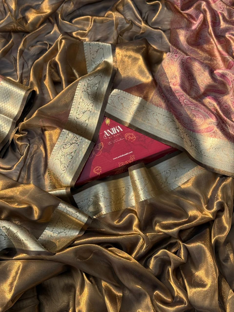 Anika's Bronze Tissue Silk Saree-BTS18