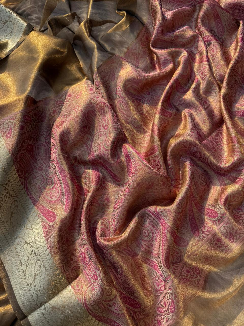 Anika's Bronze Tissue Silk Saree-BTS18