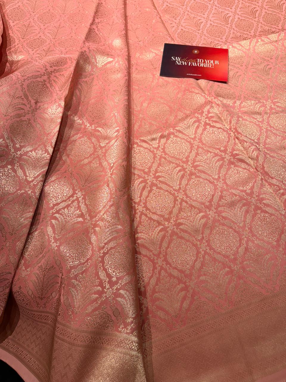 SARA - Anika's Banarasi chinon soft silk saree SA04