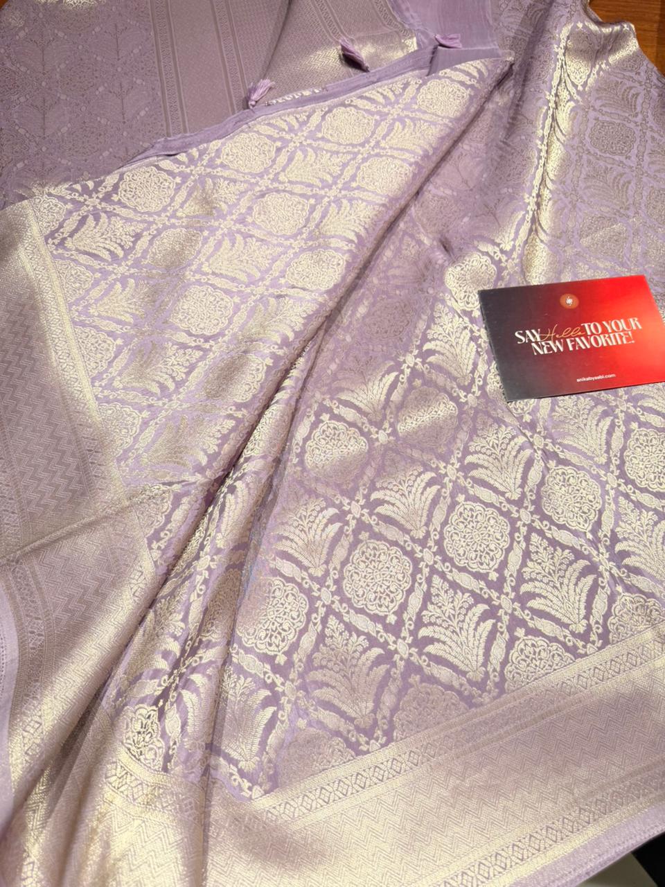 SARA - Anika's Banarasi chinon soft silk saree SA02