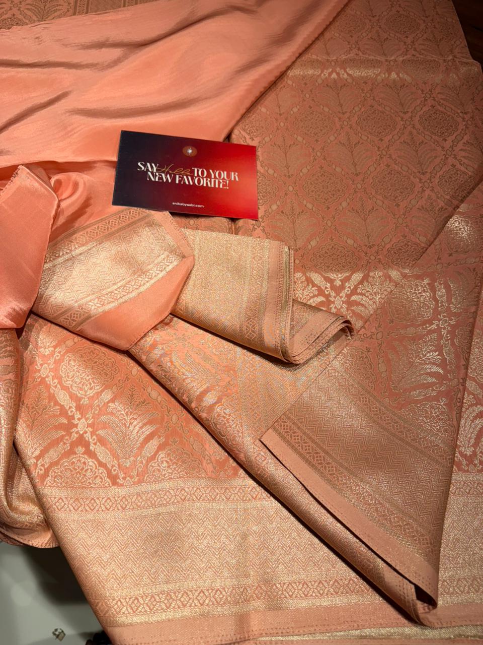 SARA - Anika's Banarasi chinon soft silk saree SA03