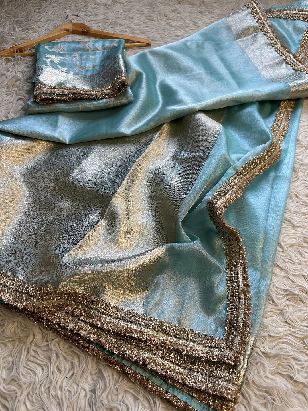 ANIKA'S BANARASI  SAREE-SKY BLUE