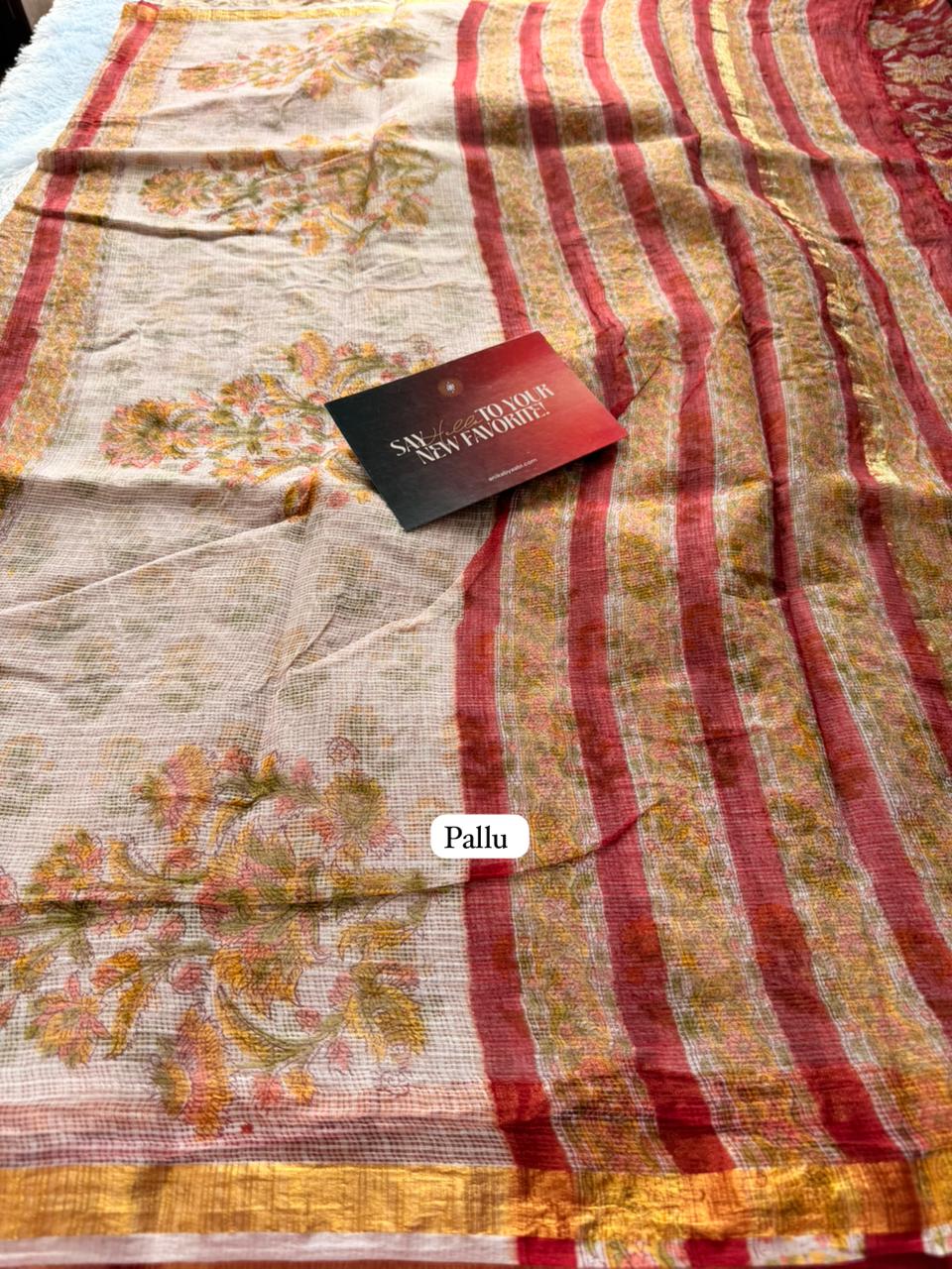 Crimson Red Pure Kota Cotton Floral Print Saree – Crimson Garden