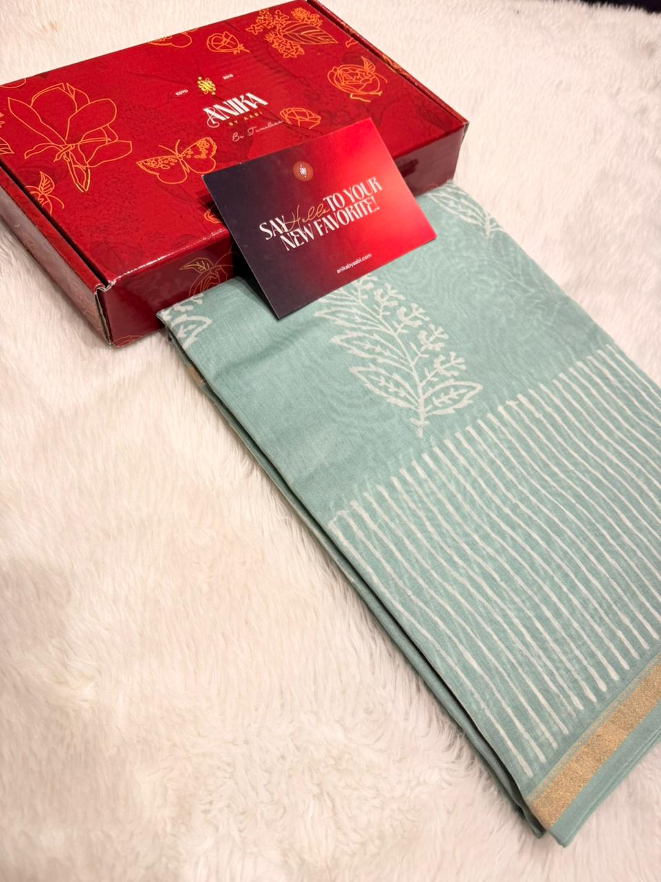 Pure Chanderi Silk Cotton Saree – 
Product Code- CSC-401