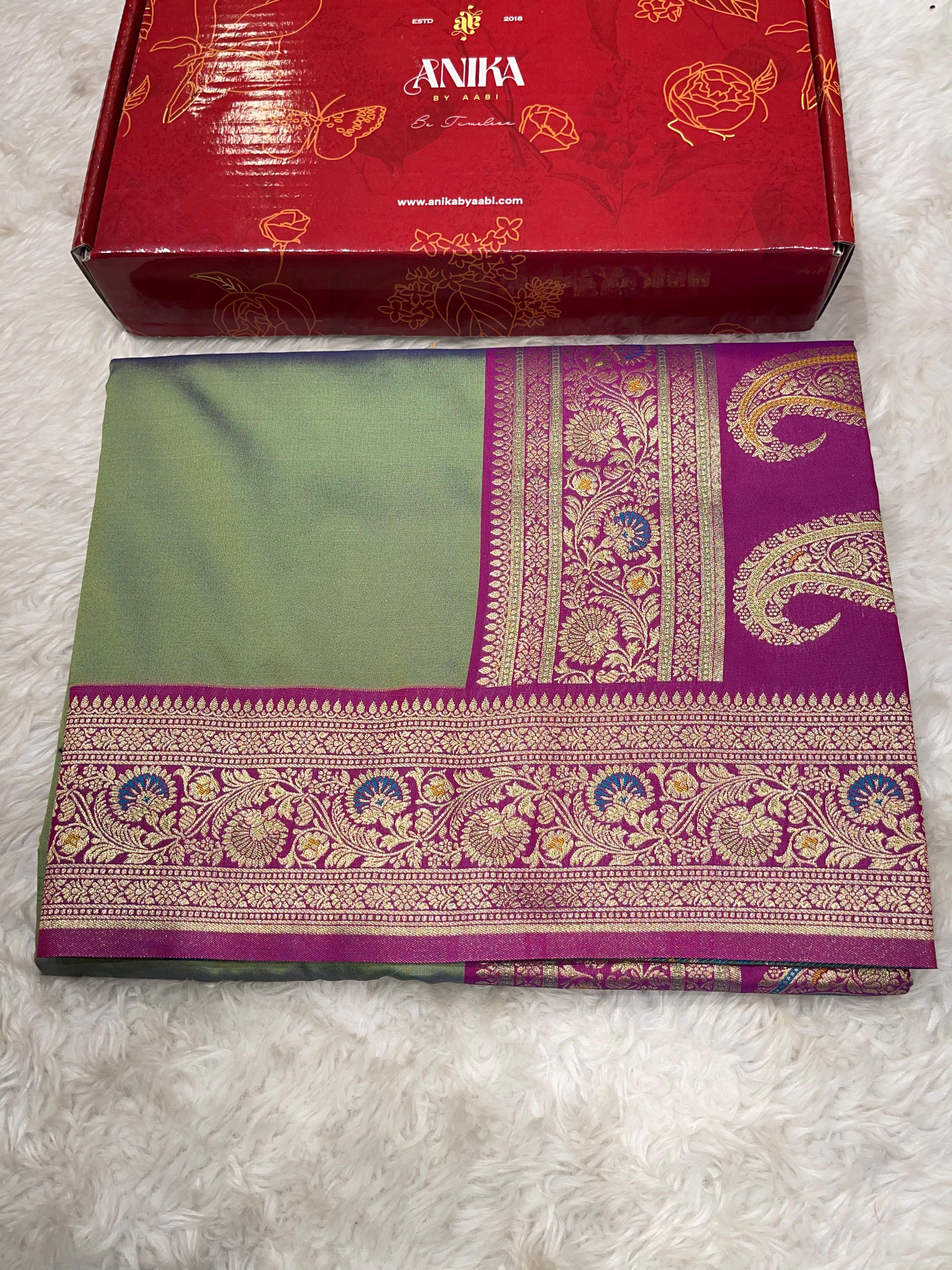 Anika's Banarasi soft silk saree-09