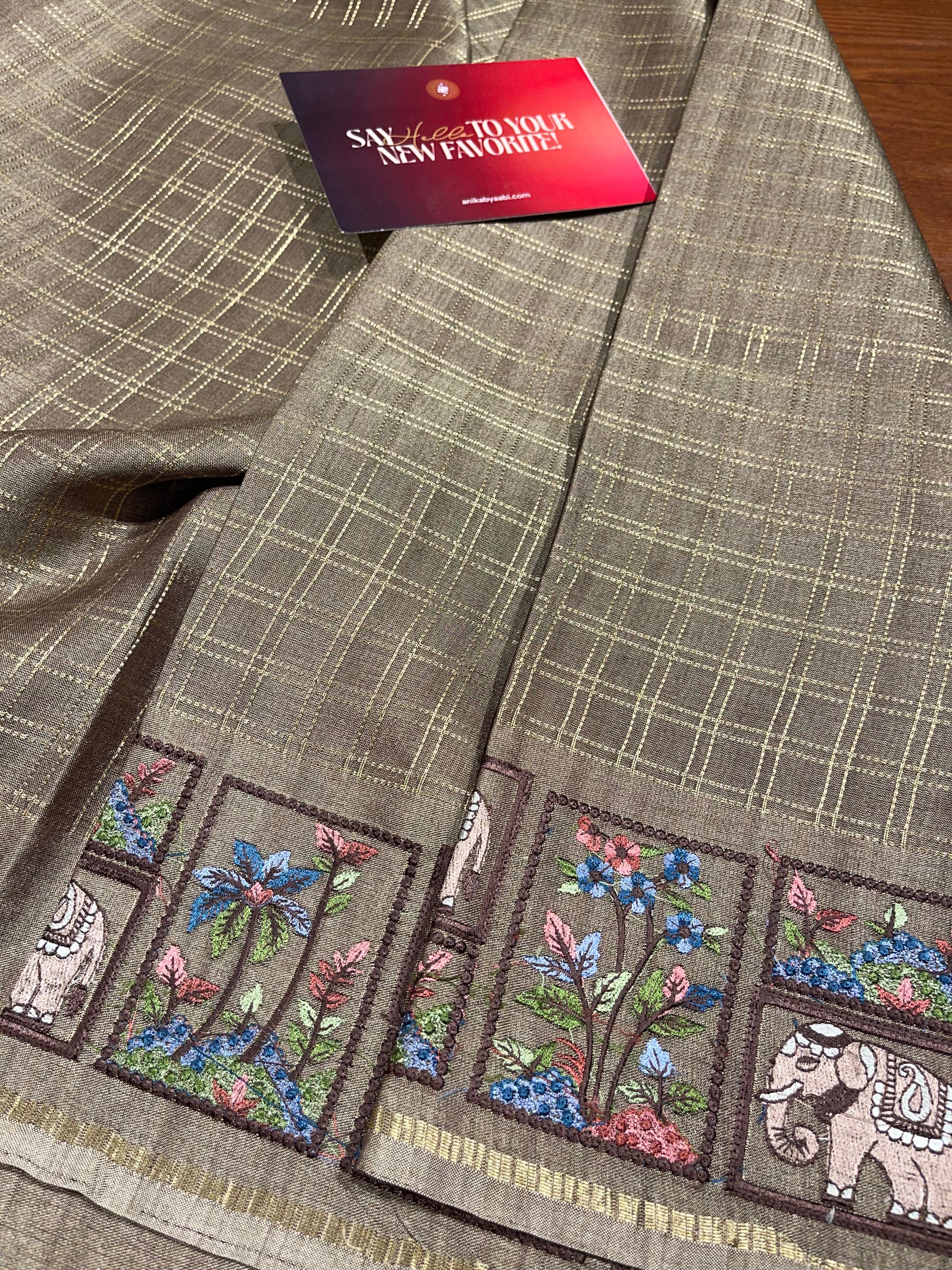 Anika's Checks Elephant Saree