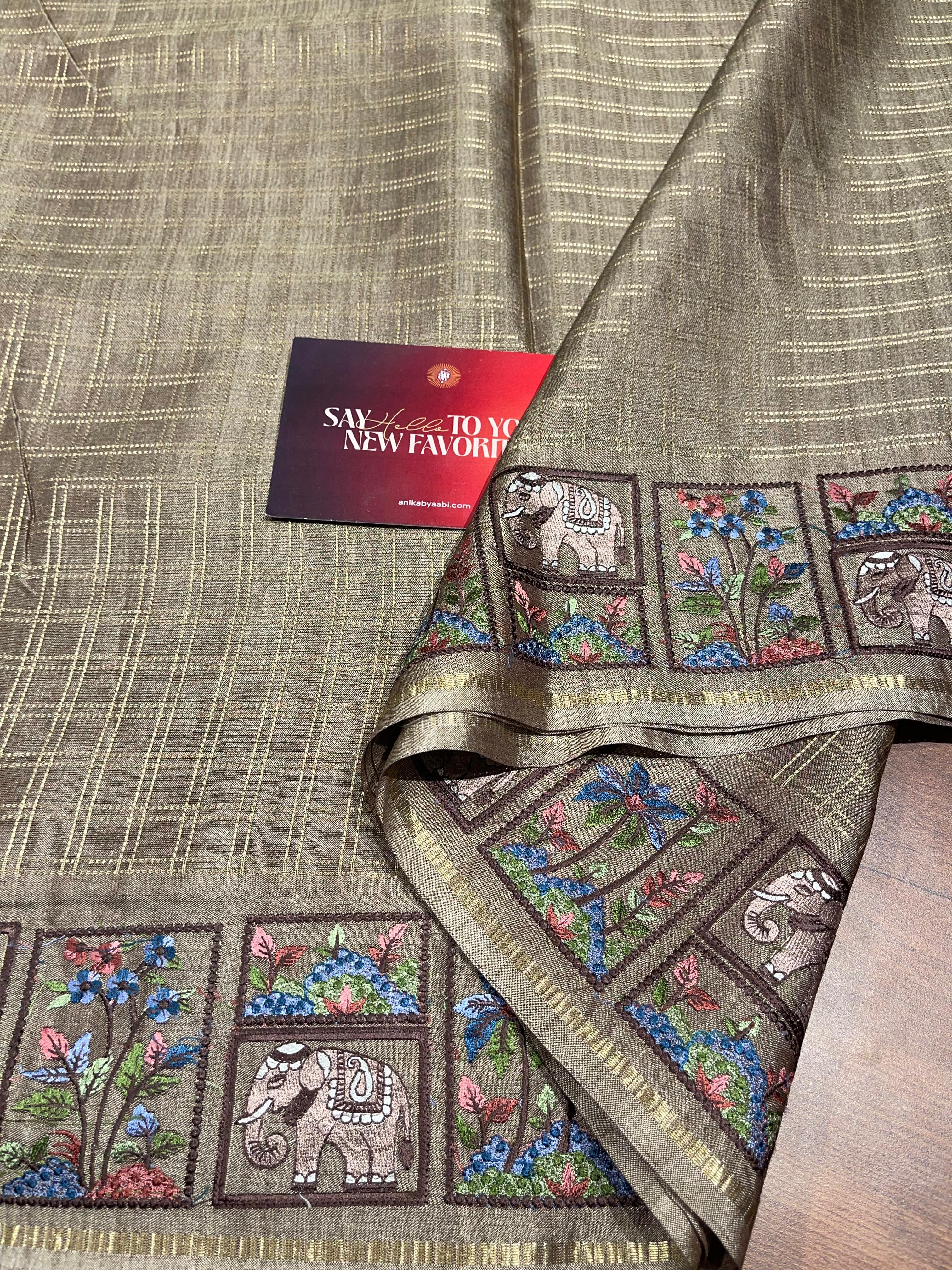 Anika's Checks Elephant Saree