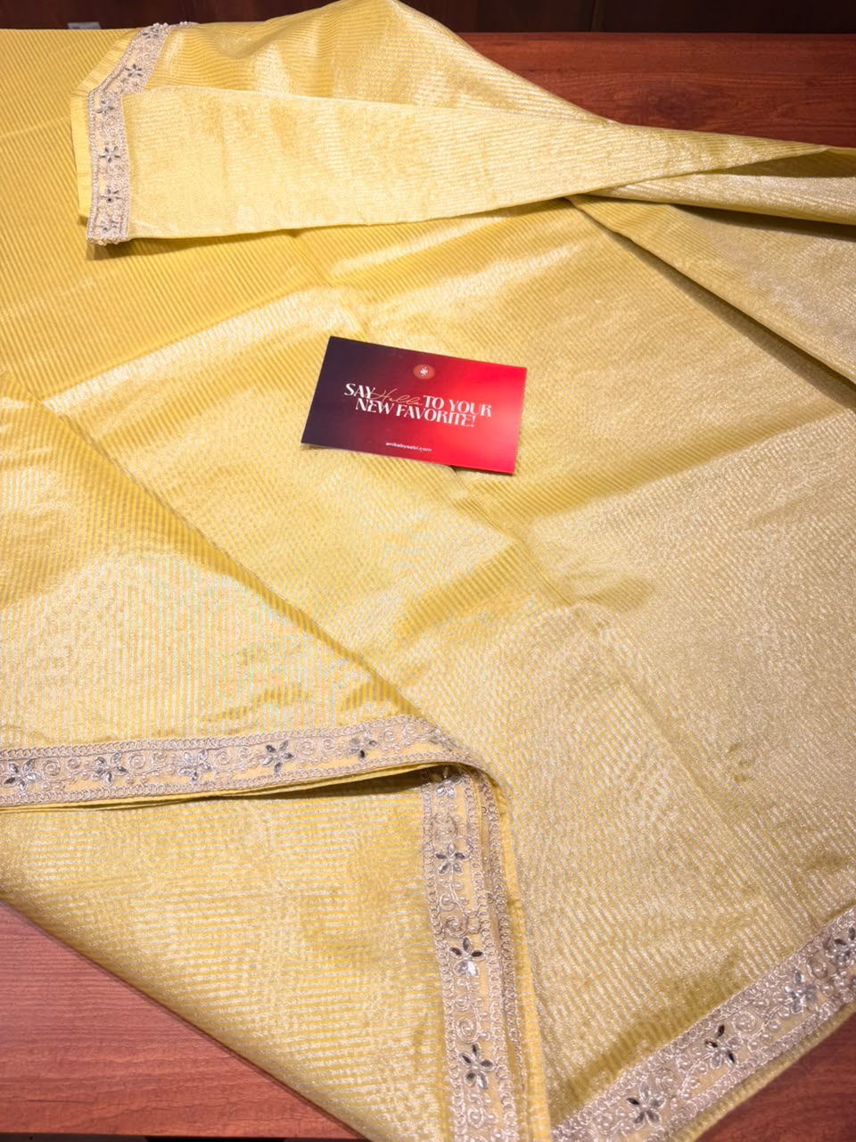 Banarasi Tissue silk in stripe weaving with lace - SWL01