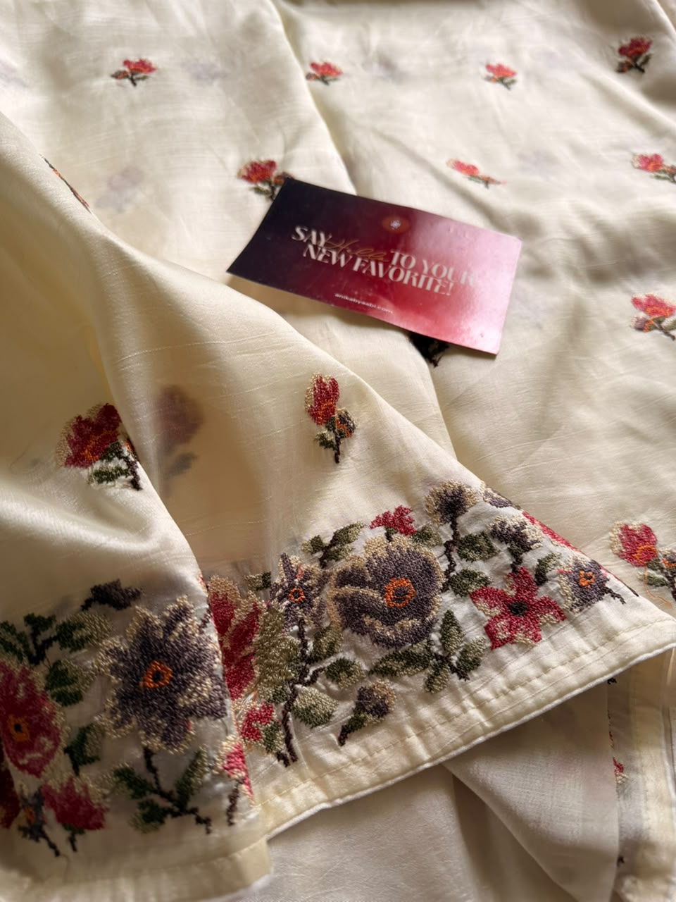 Soft chinon Floral Saree-02