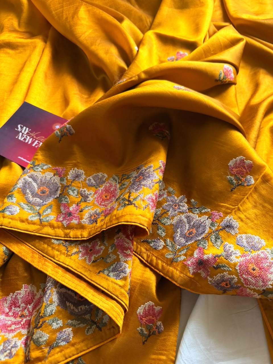 Soft chinon Floral Saree-03