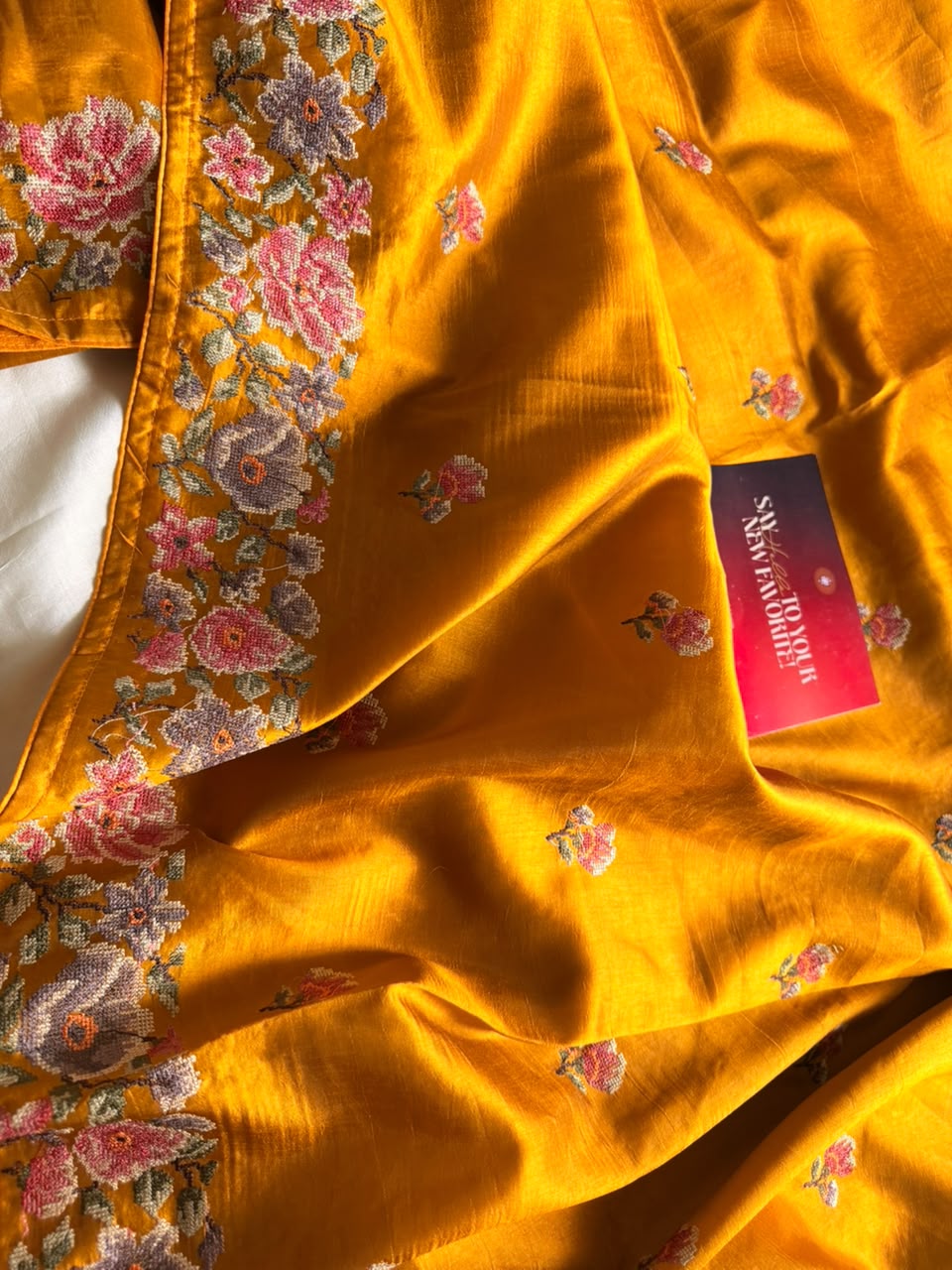 Soft chinon Floral Saree-03