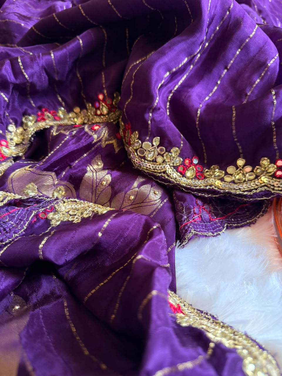 Chinon Designer Saree - Tarini Purple