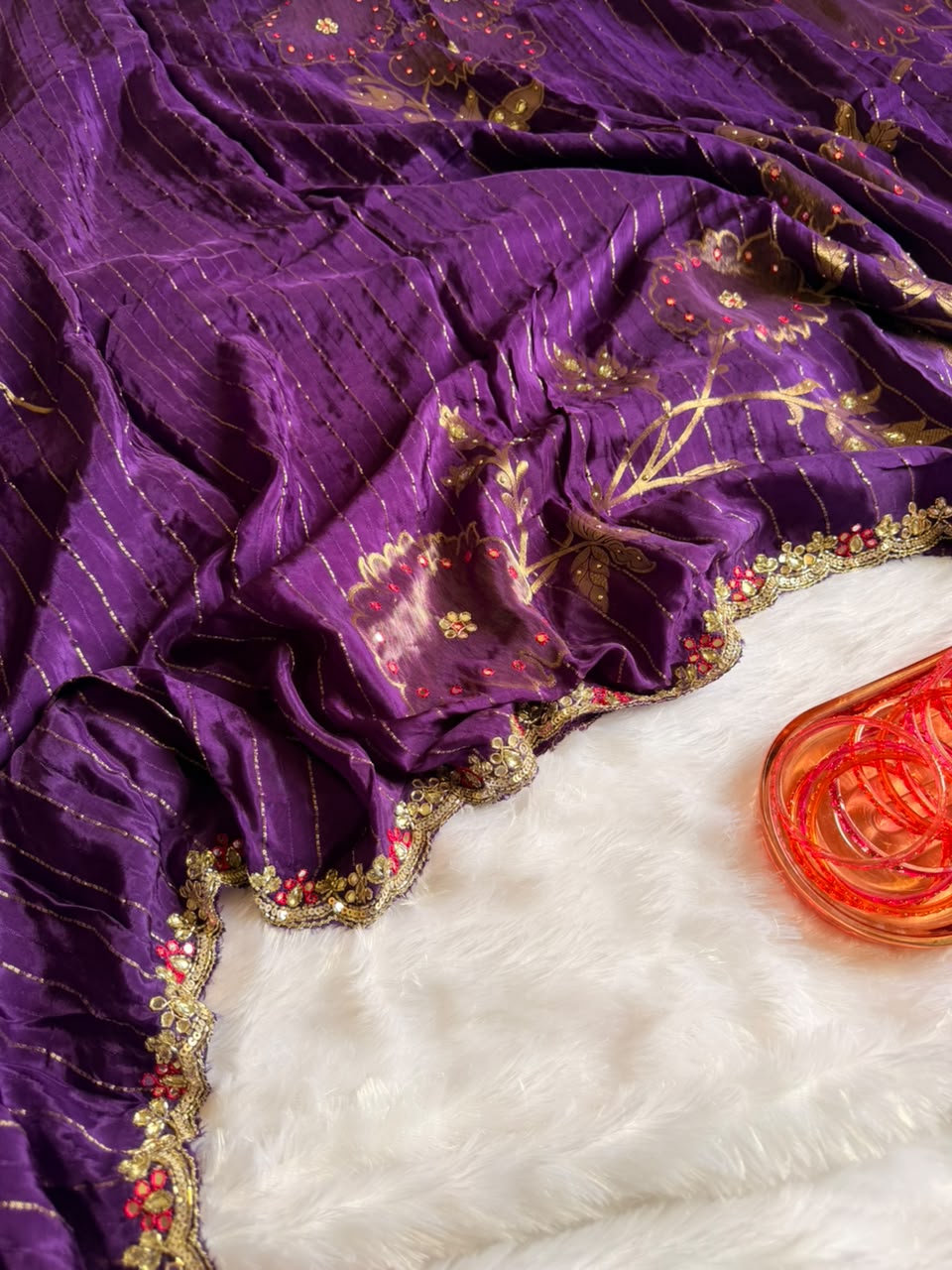 Chinon Designer Saree - Tarini Purple