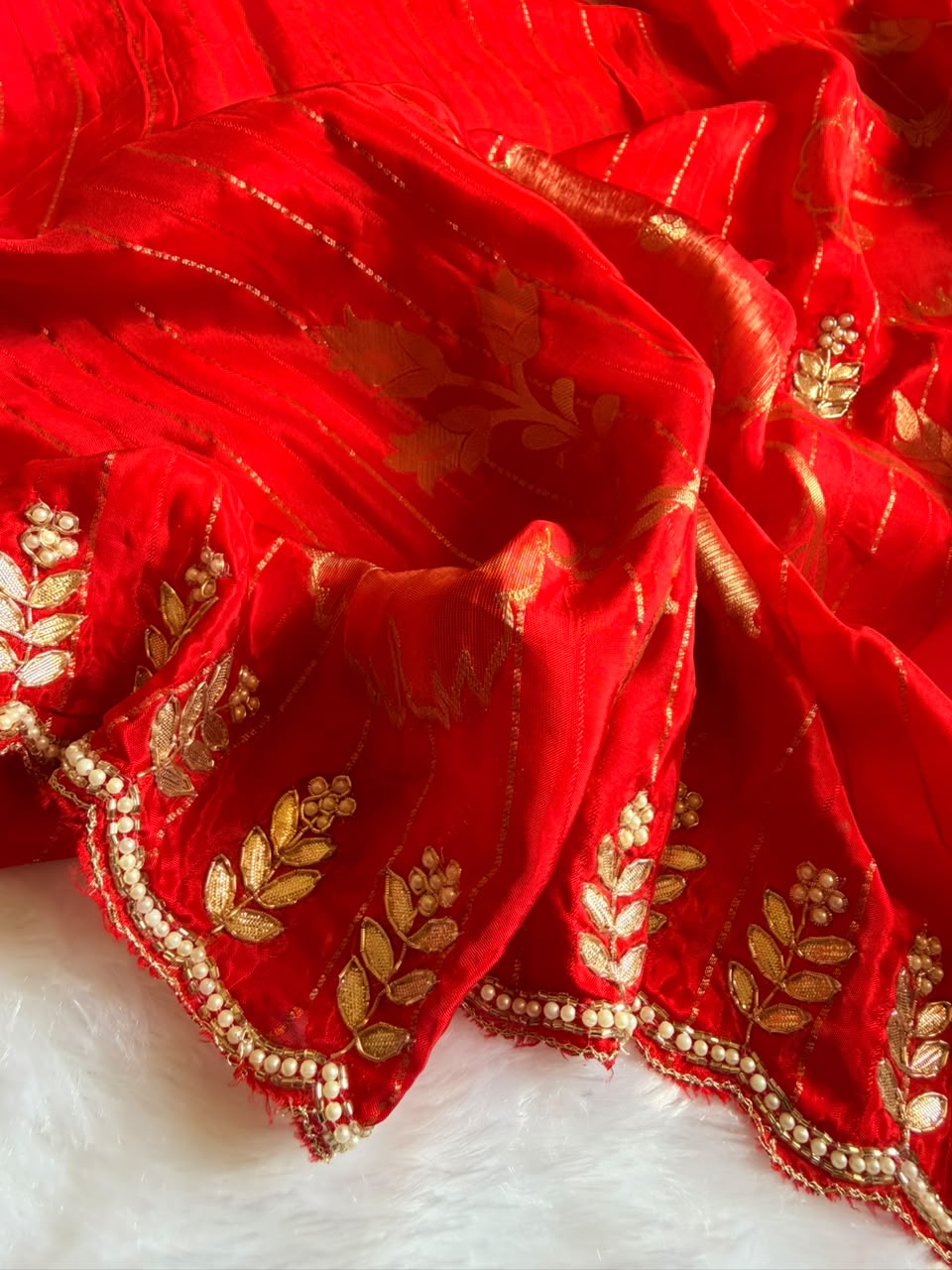 Chinon Designer Saree - Tarini Red