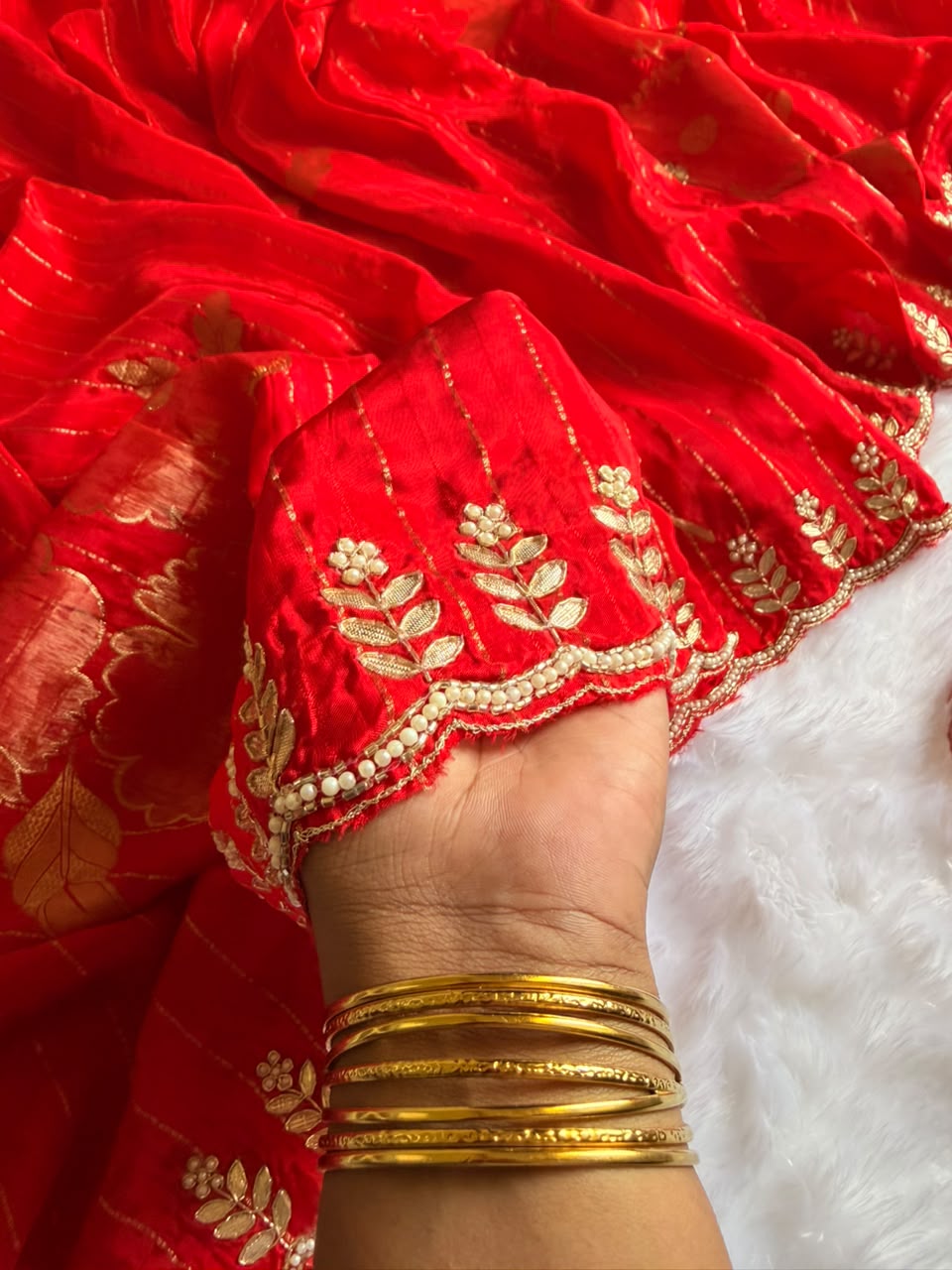 Chinon Designer Saree - Tarini Red