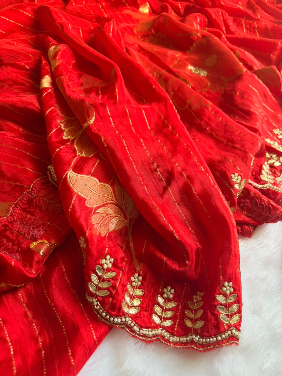 Chinon Designer Saree - Tarini Red
