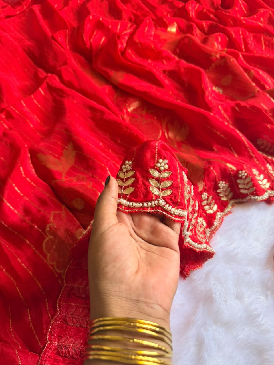 Chinon Designer Saree - Tarini Red