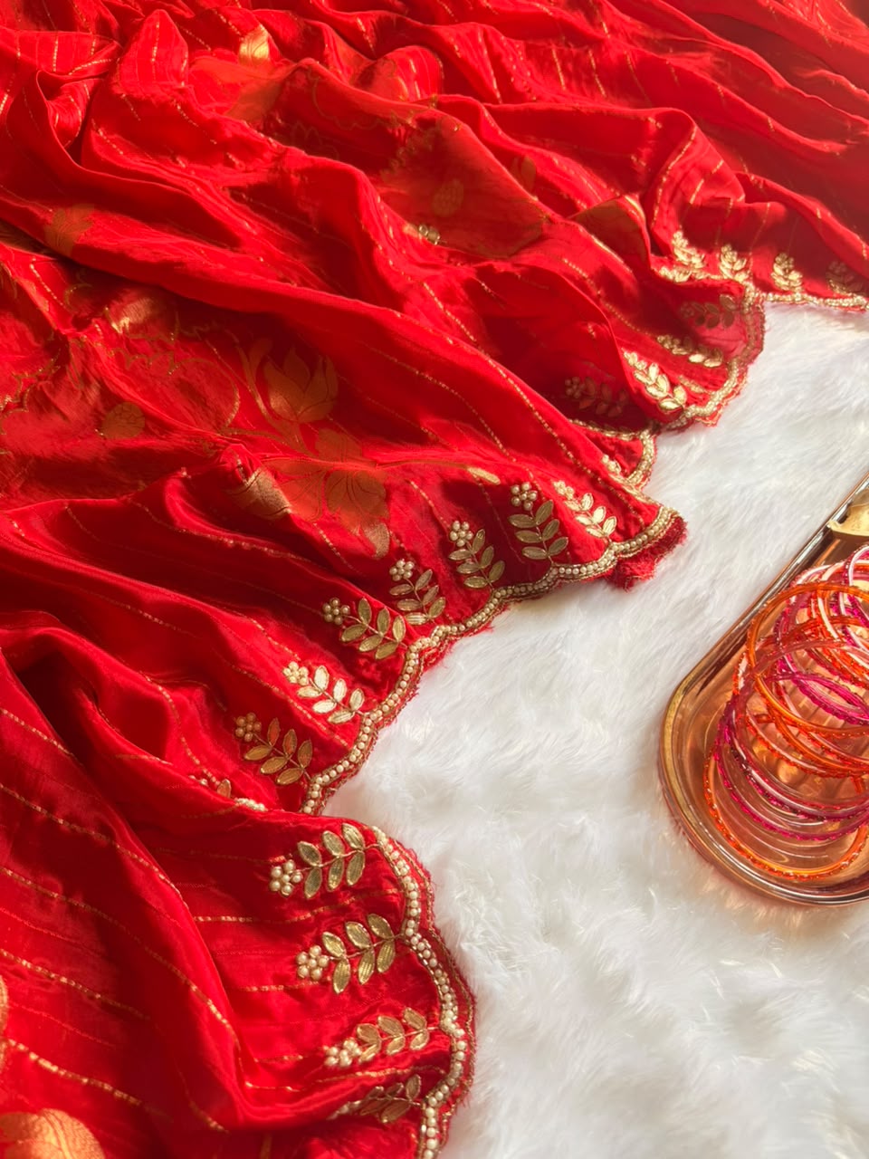 Chinon Designer Saree - Tarini Red