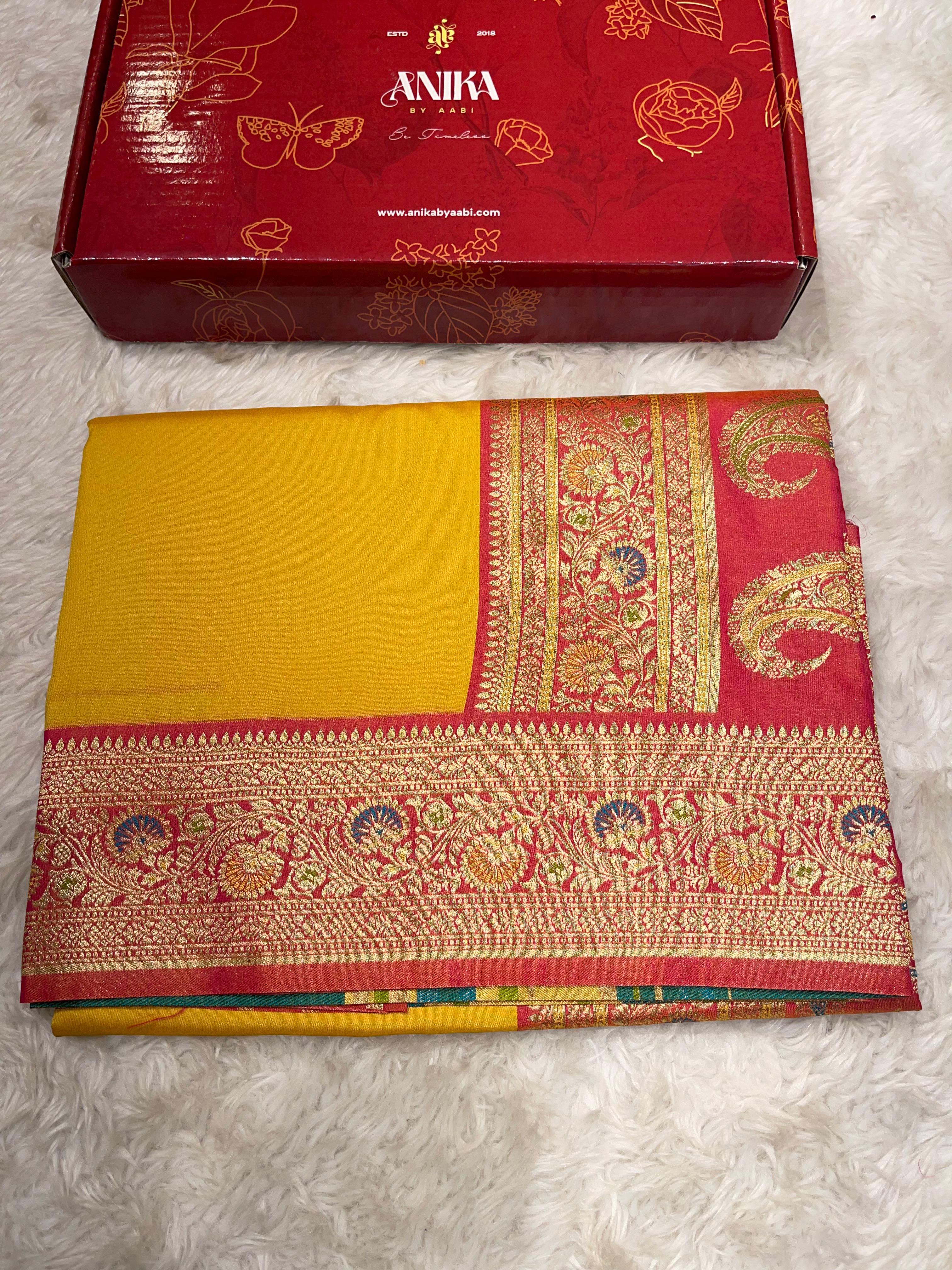 Anika's Banarasi soft silk saree-10