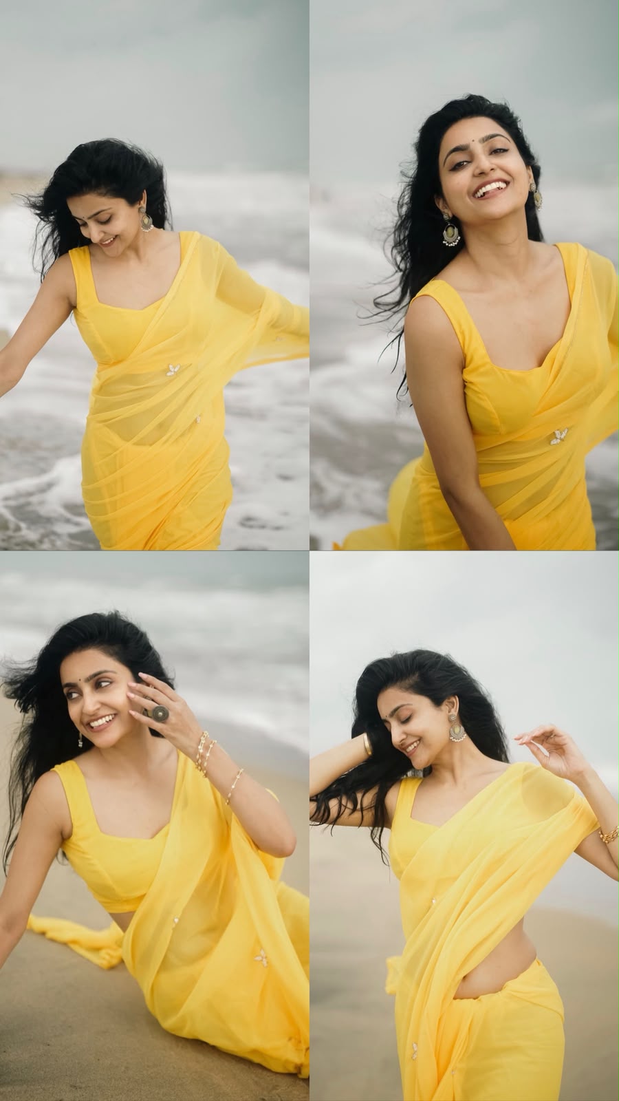 Anika's Soft Chiffon saree -yellow