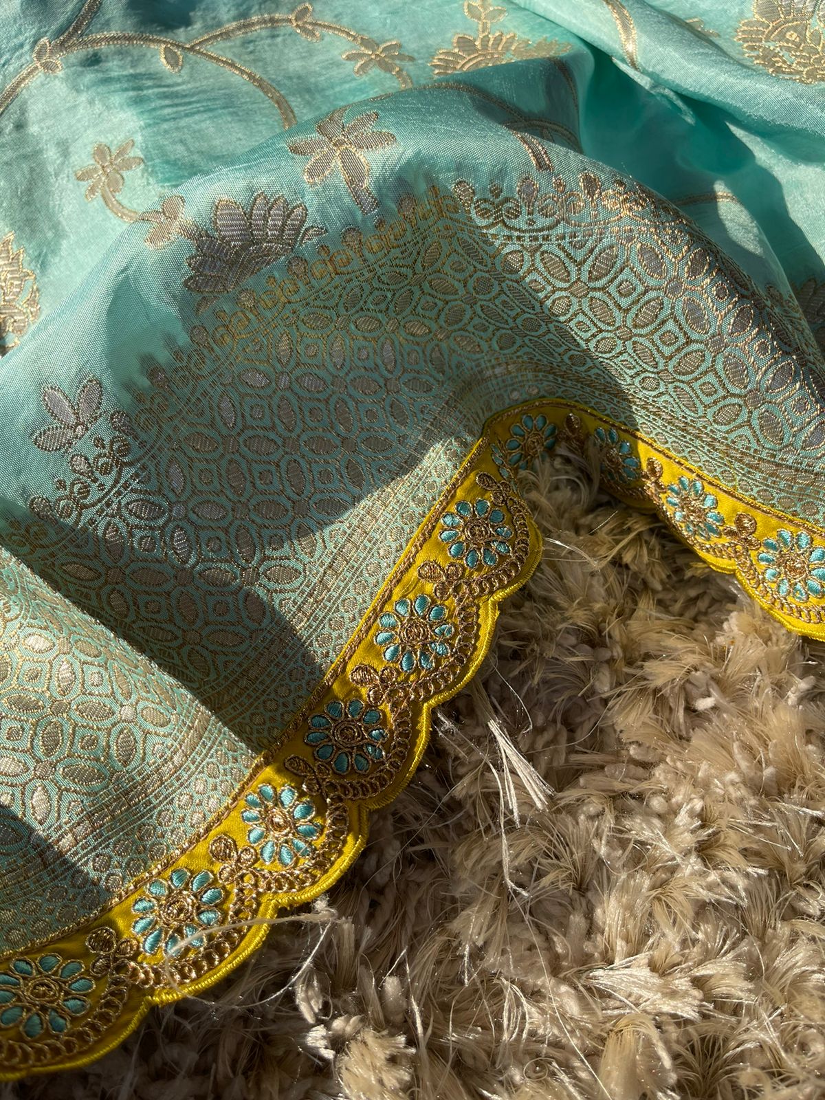 SUHA- SEA BLUE SAREE