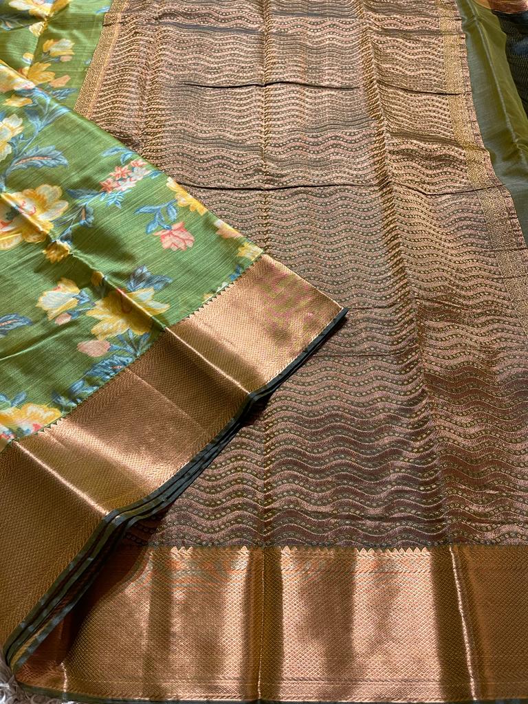 SWAYAMVARAM FLORA- GREEN SAREE
