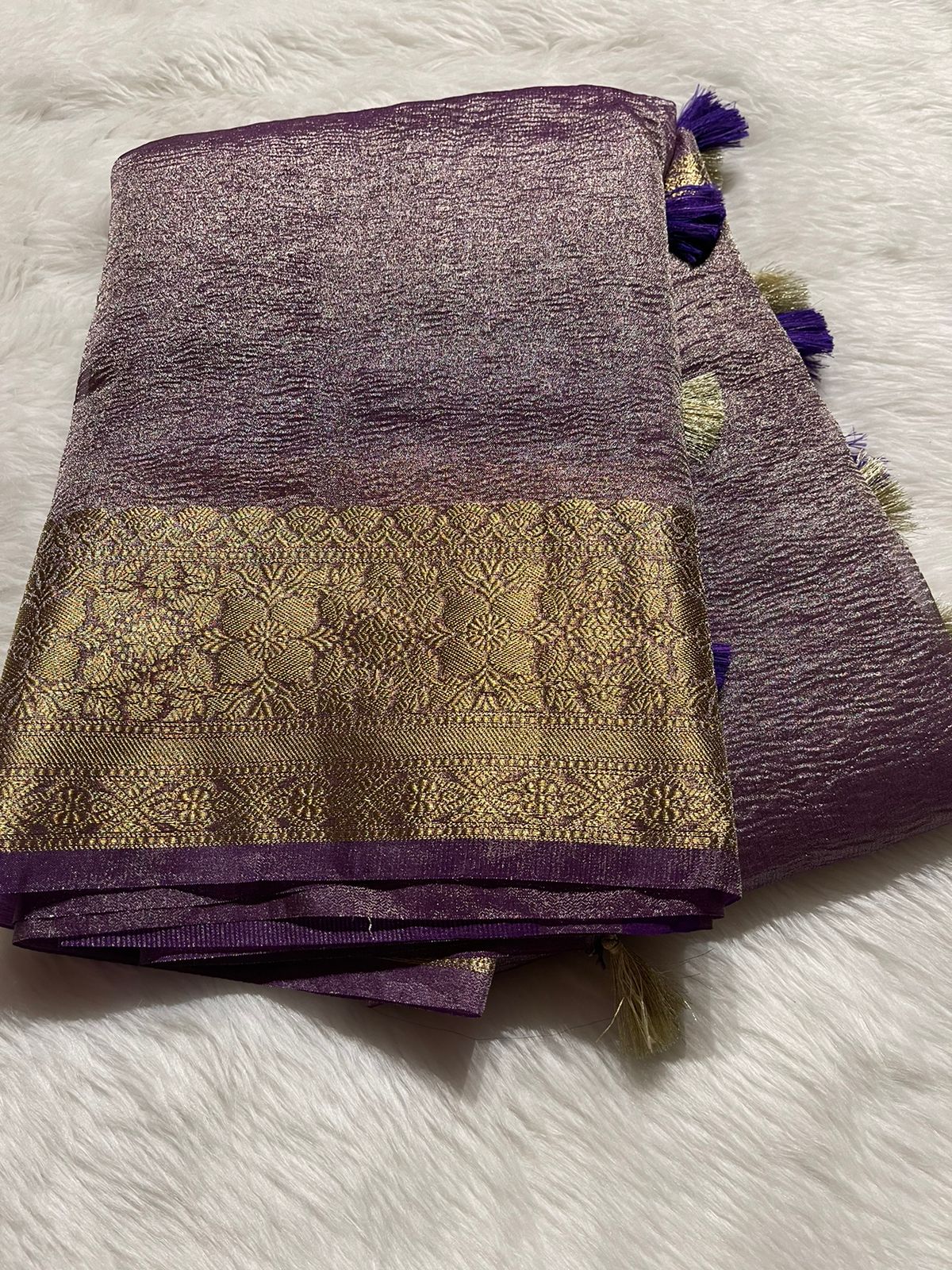 CRUSH-PURPLE SAREE