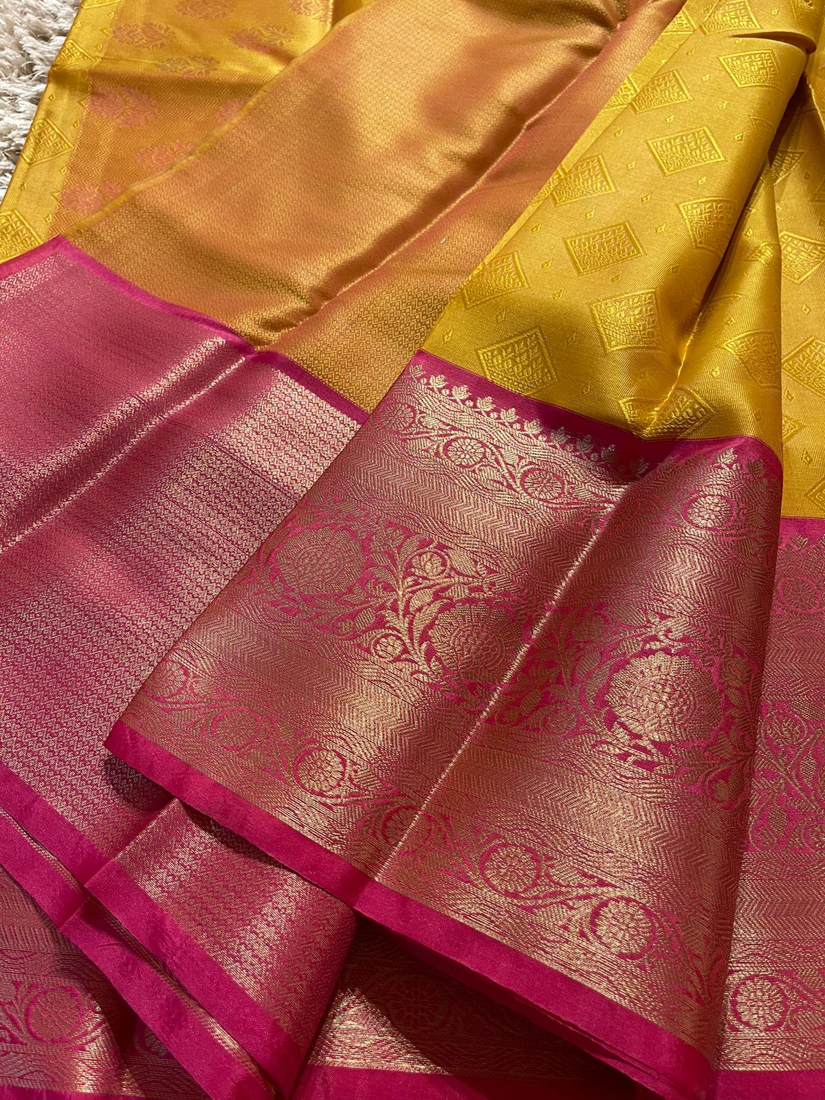 KORA-YELLOW FLORA SAREE
