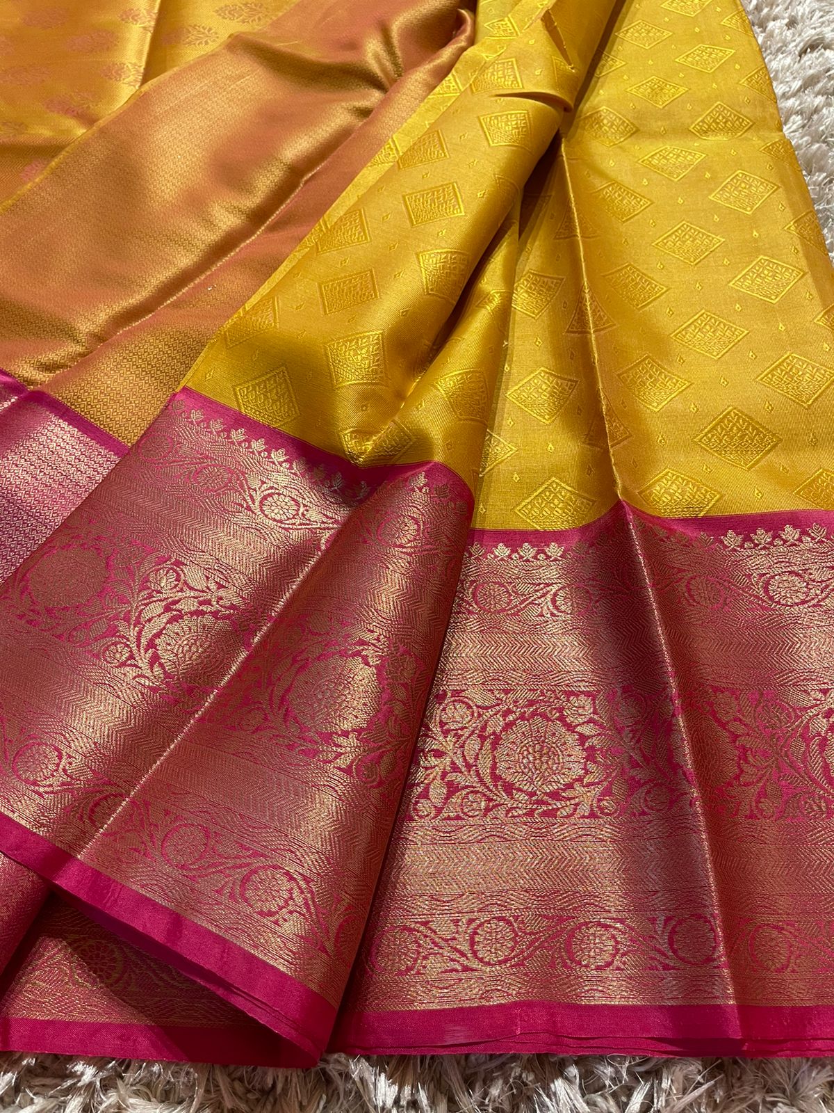 KORA-YELLOW FLORA SAREE