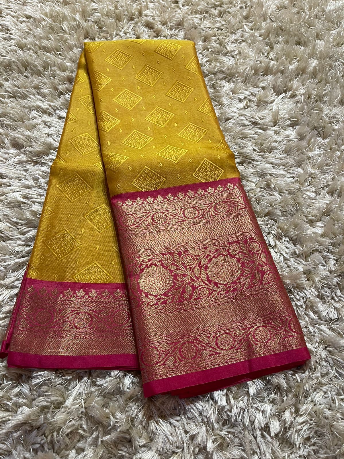 KORA-YELLOW FLORA SAREE