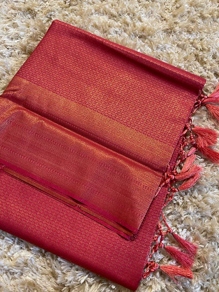 ROYAL AFFAIR - DARK PEACH SAREE