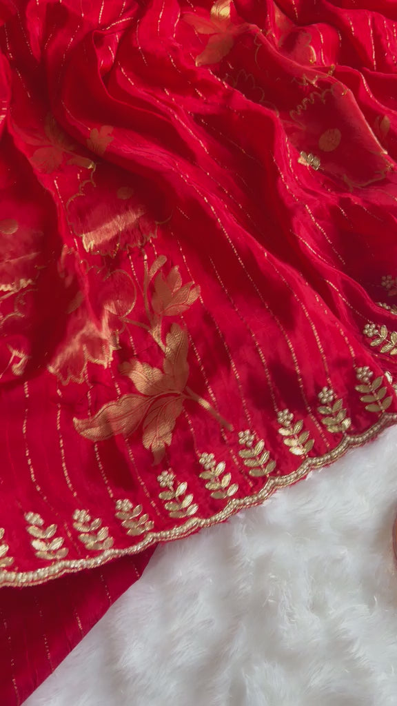 Chinon Designer Saree - Tarini Red