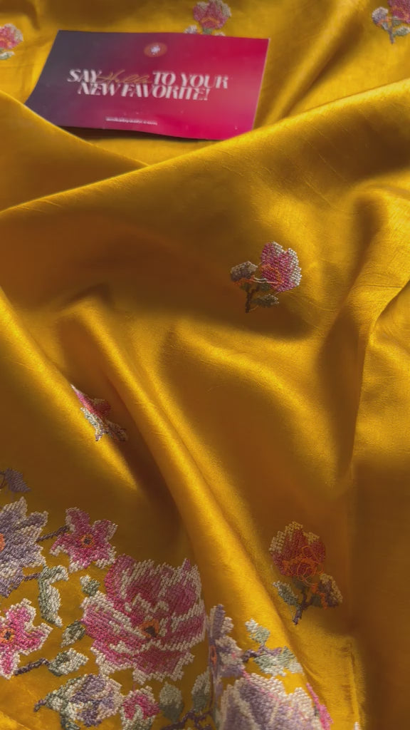 Soft chinon Floral Saree-03