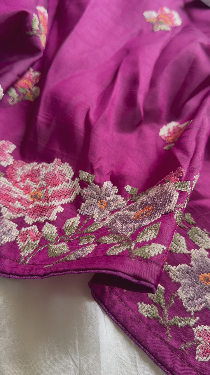 Soft chinon Floral Saree-01
