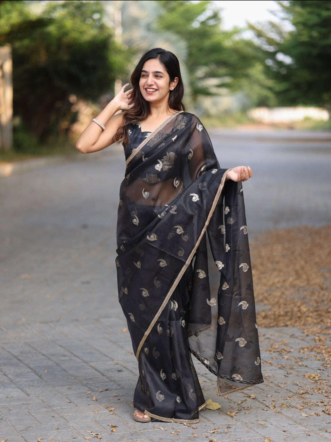 Black Tissue  Saree -  Anika's Exclusive Edit