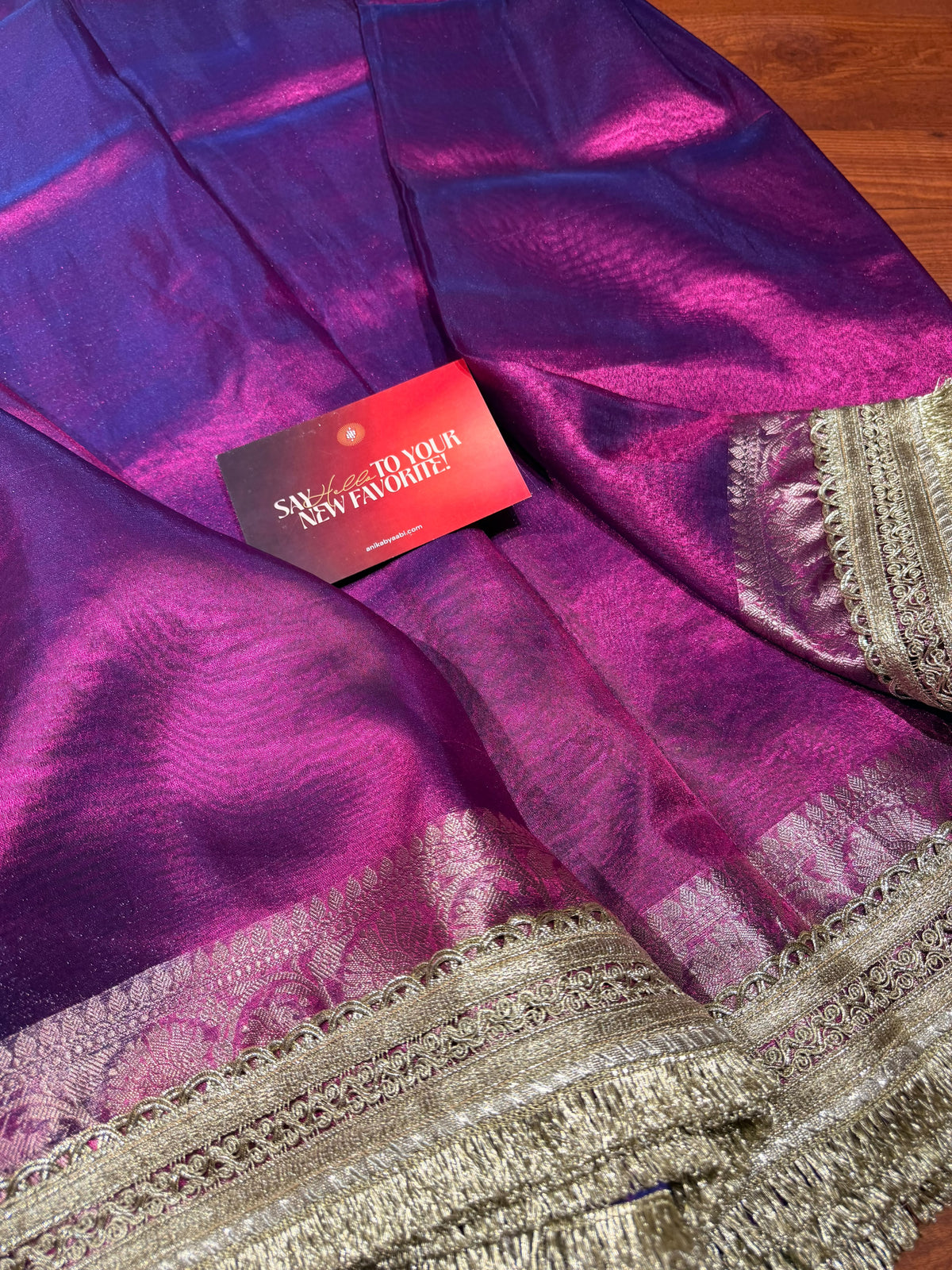 Tissue Motif Lace Saree -TLM14