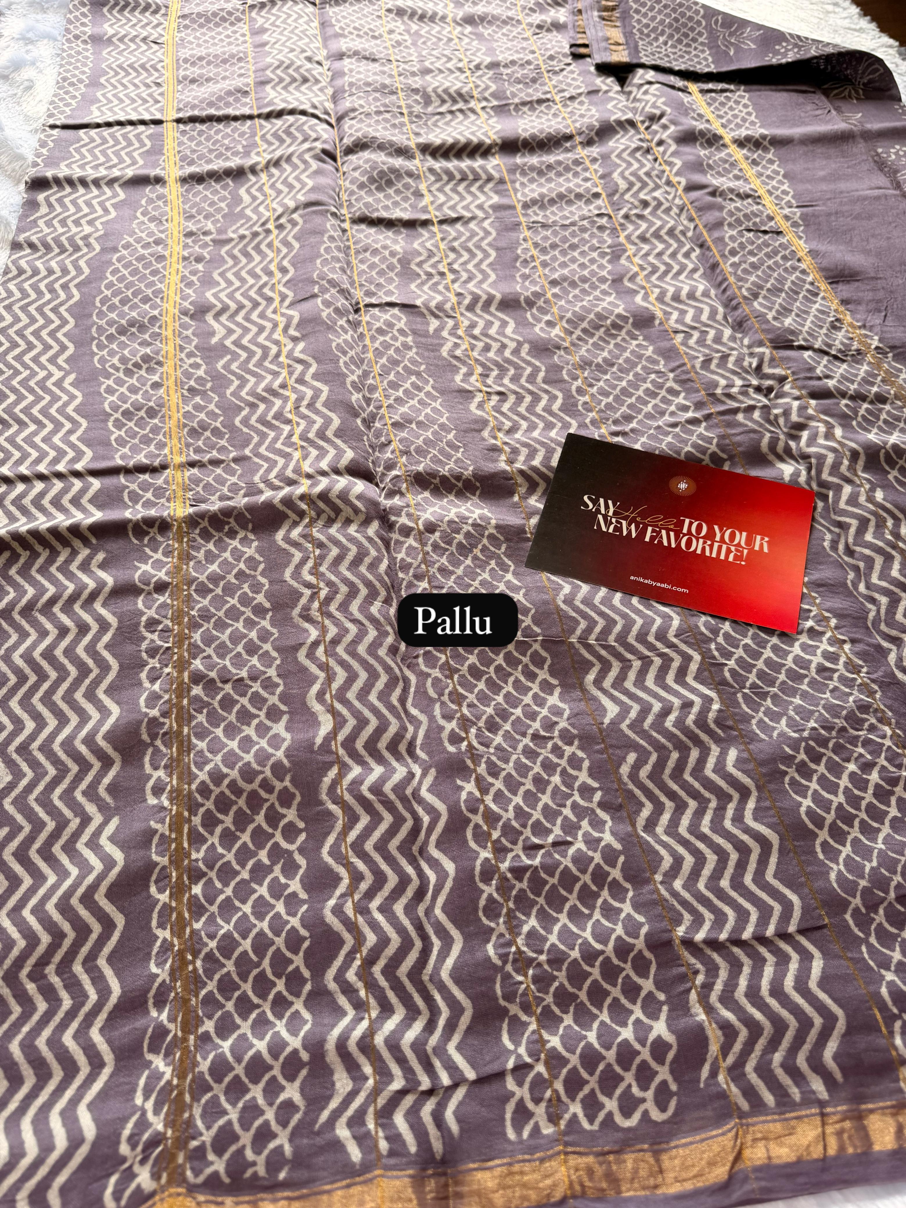 Pure Chanderi Silk Cotton Saree - Lavender - CSC-403