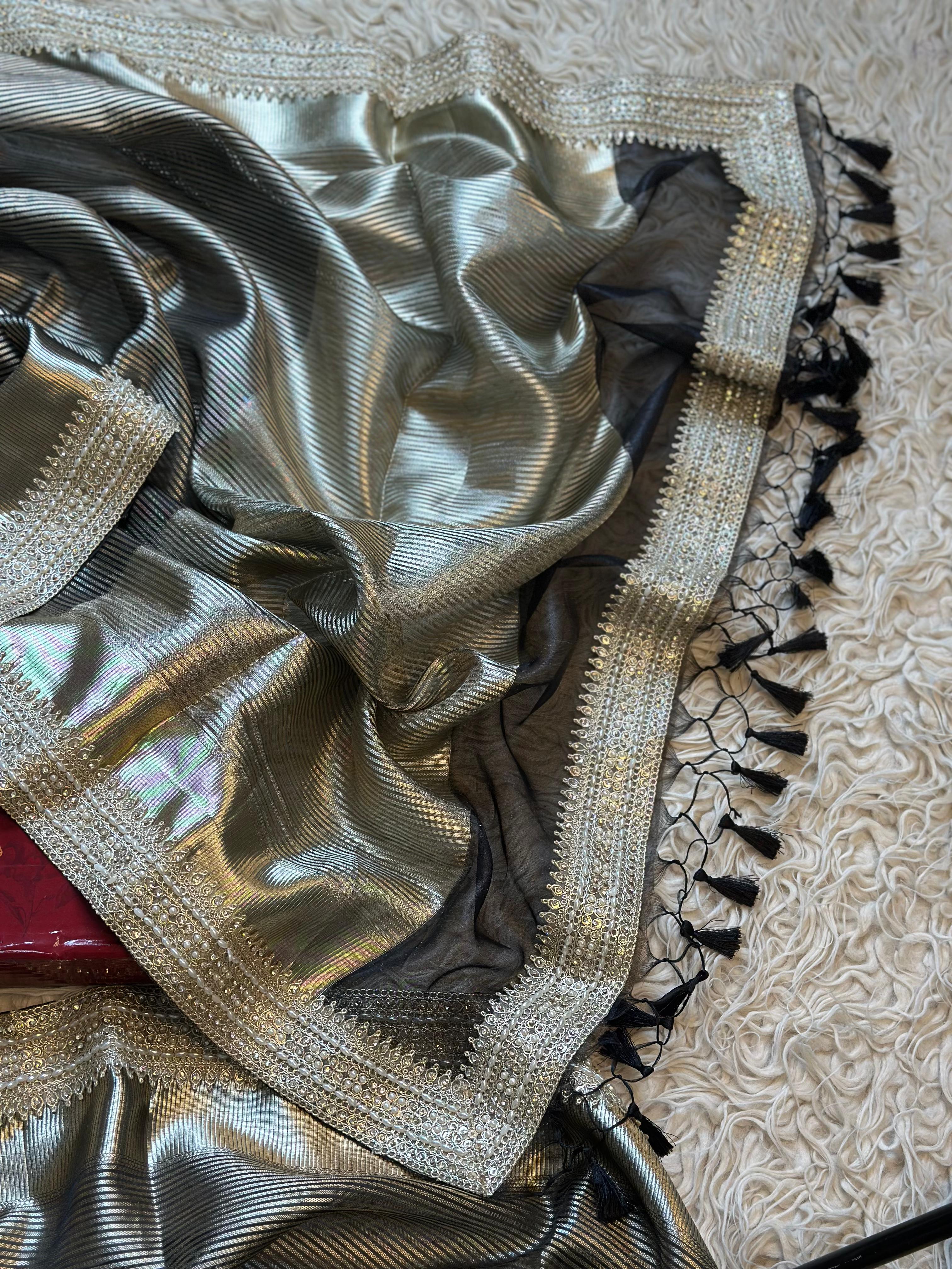 SONAKSHI - TISSUE LUXE - Banarasi silk saree in BLACK - EXCLUSIVE EDIT