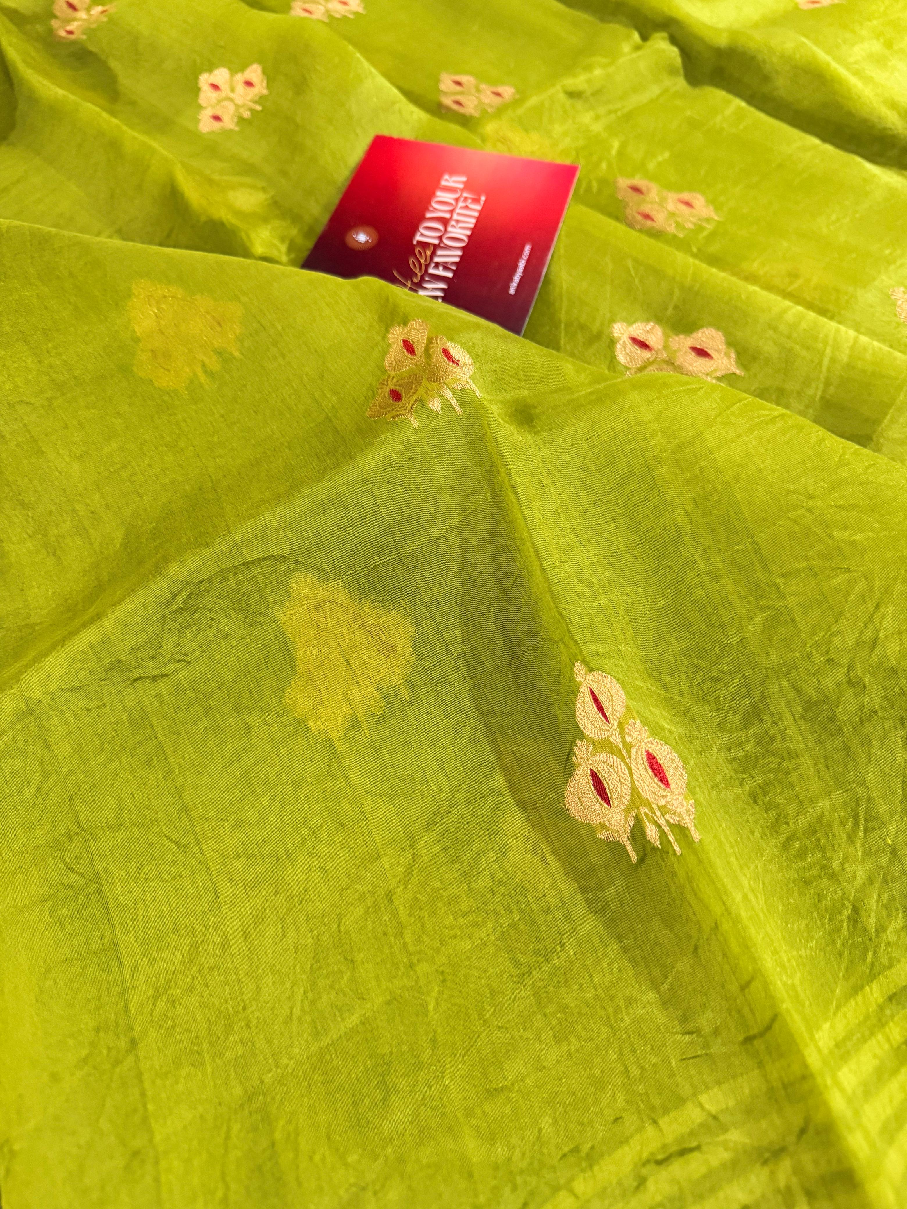 Pure Banarasi Kora Organza Saree – Green - BKO-701