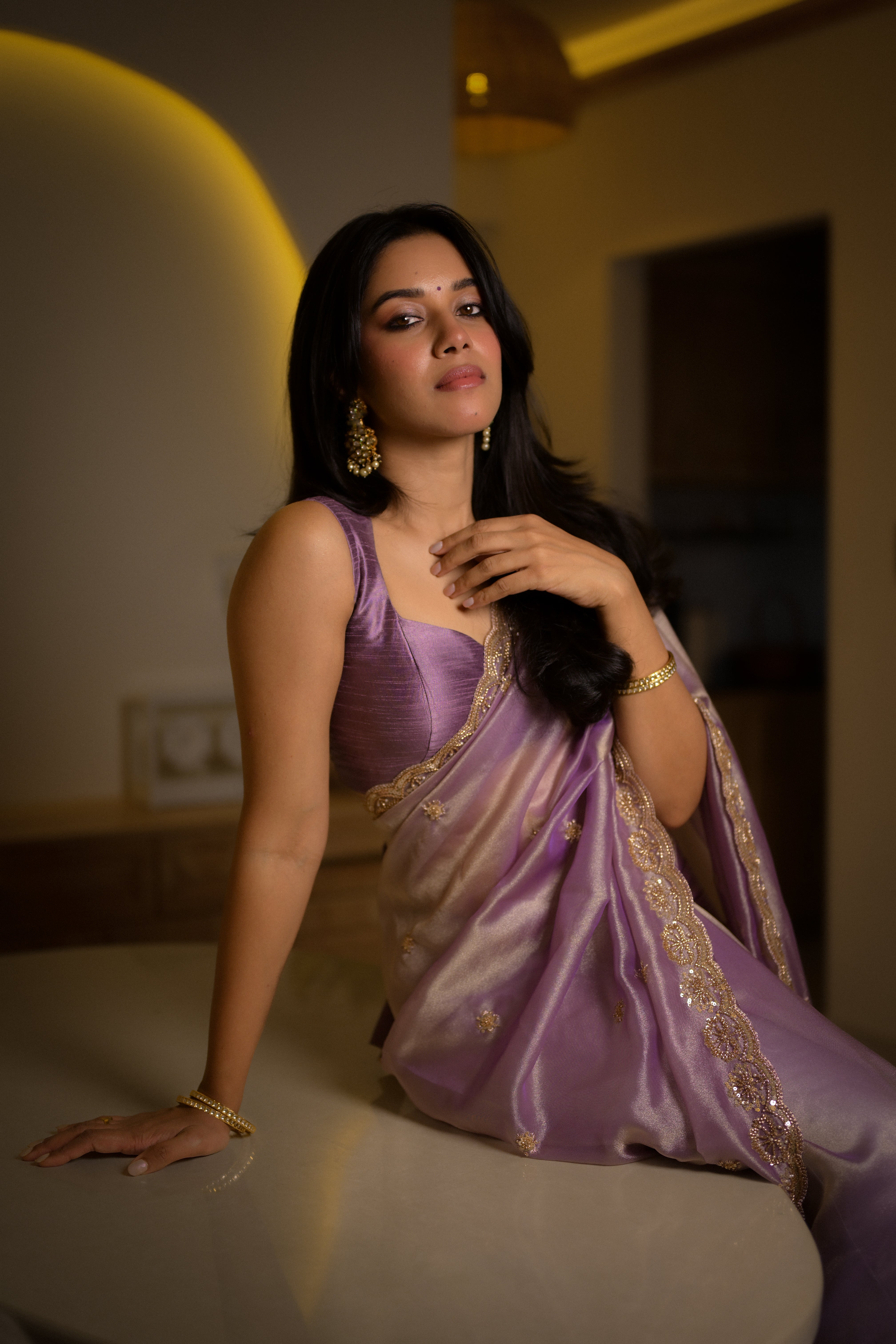 Mirna -Anika's Exclusive Festive Edit designer Tissue silk saree