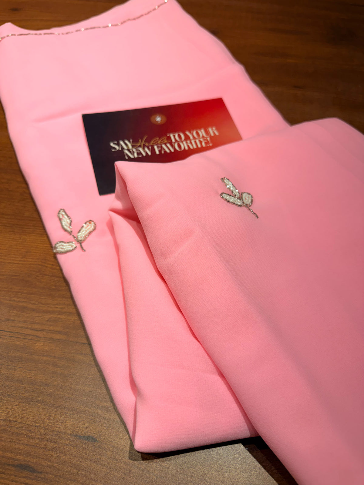 Anika's Soft Chiffon saree -Babypink