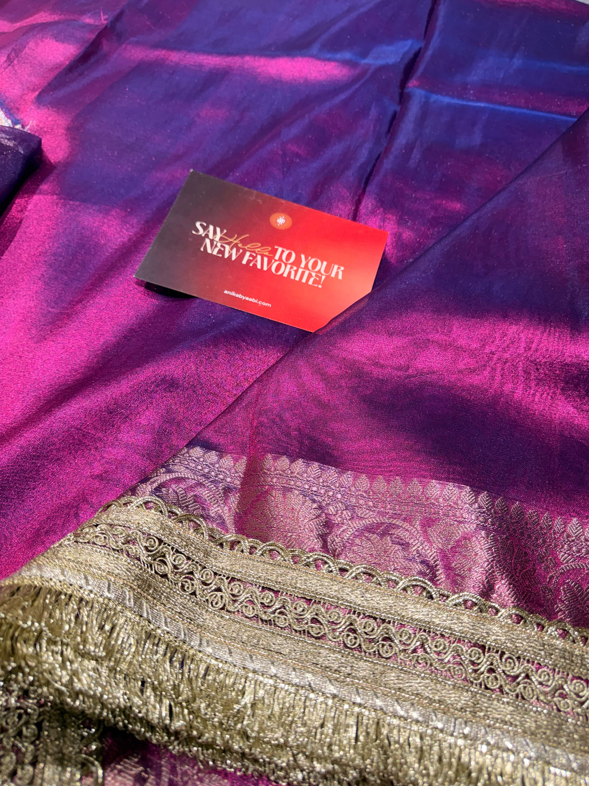 Tissue Motif Lace Saree -TLM14