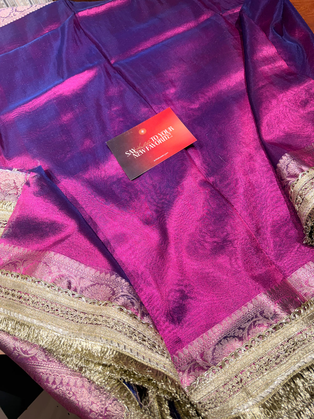 Tissue Motif Lace Saree -TLM14
