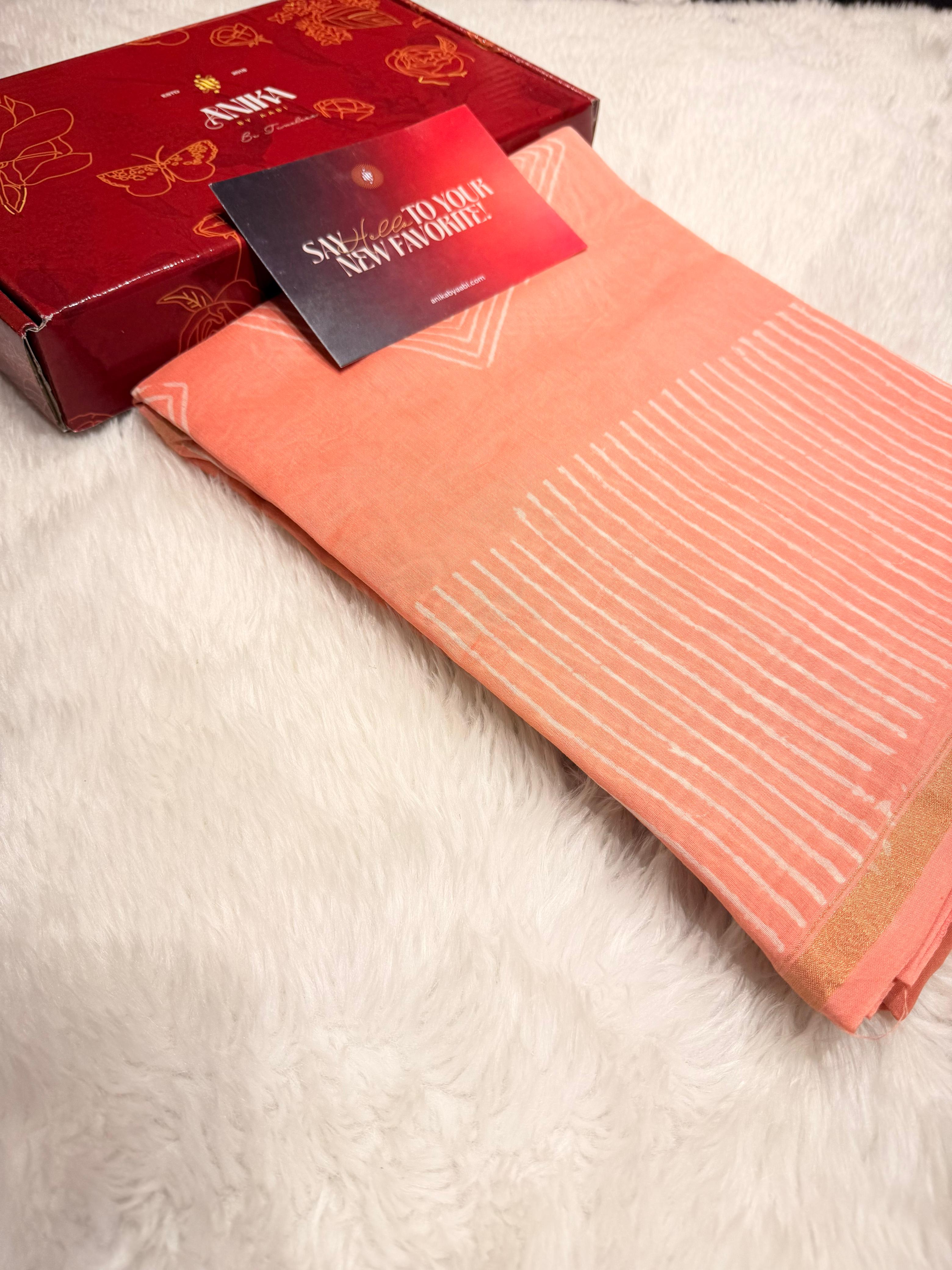 Pure Chanderi Silk Cotton Saree – 
Product Code- CSC-402
