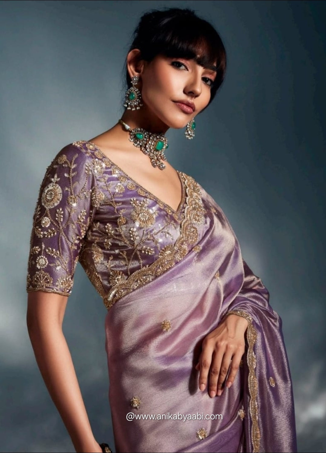Mirna -Anika's Exclusive Festive Edit designer Tissue silk saree